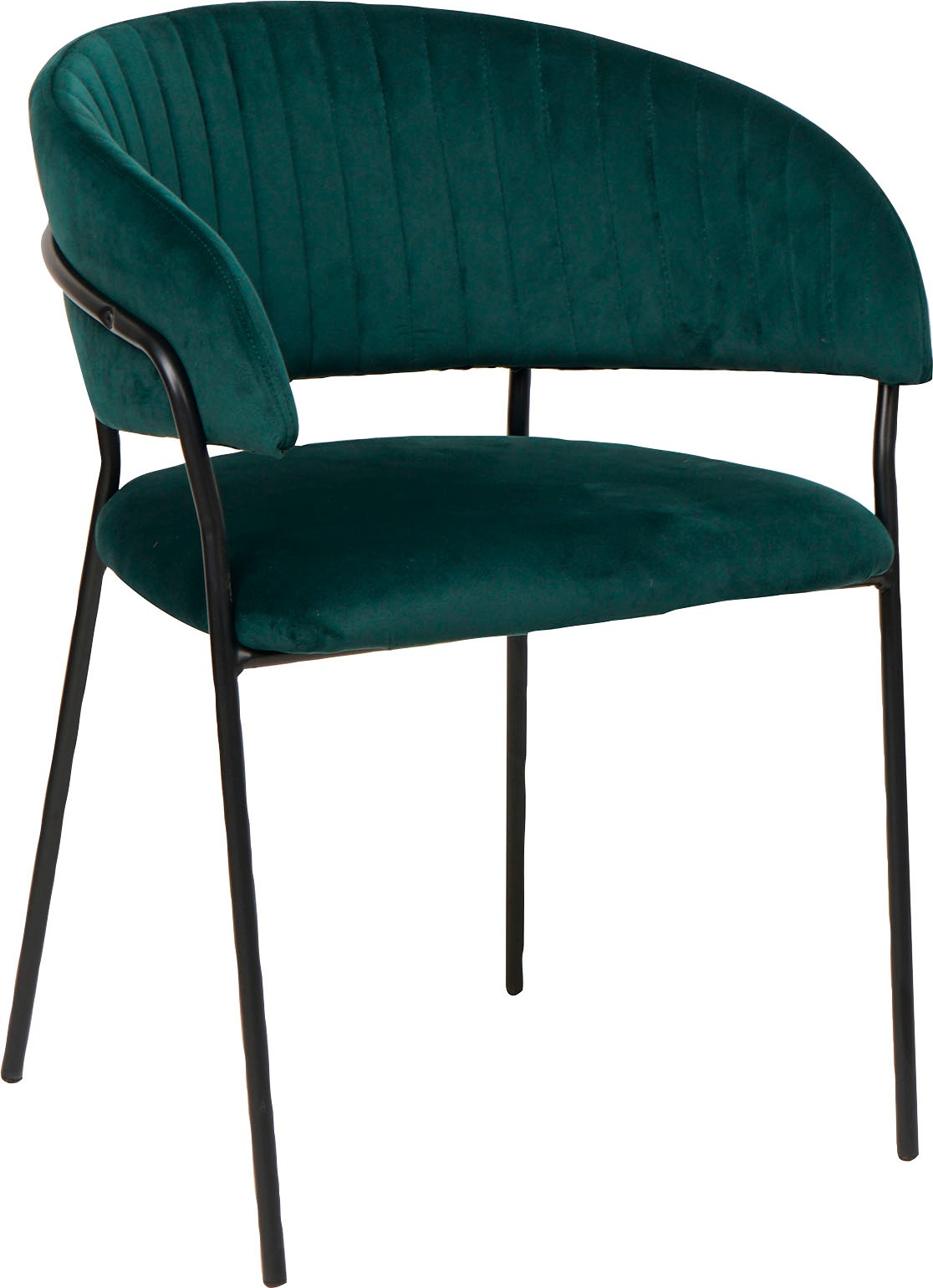 Image of SalesFever Esszimmerstuhl, 1 St., Samt, Abgerundeter Rücken mit Längsstepppung bei Ackermann Versand Schweiz