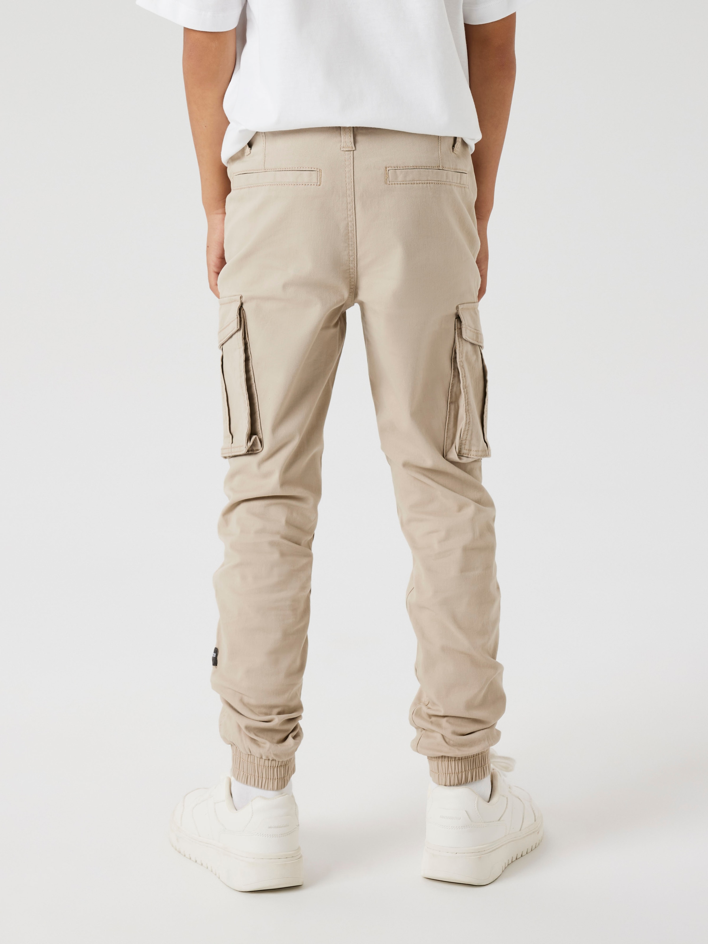 Image of Name It Cargohose "NKMRYAN – für Jungen mit verstellbarem Bund und Stretchkomfort" unifarben, casual, regular fit, Twill