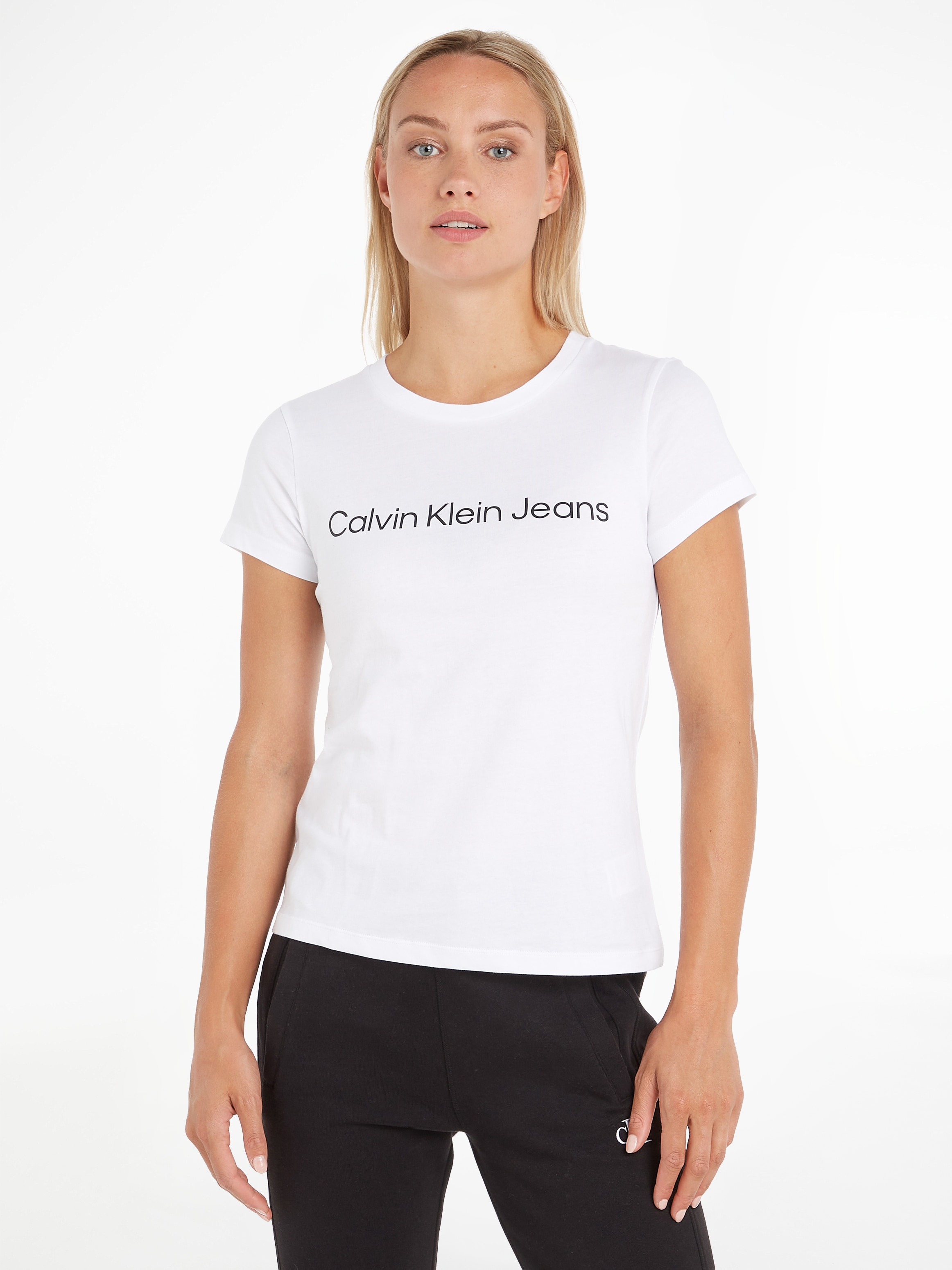 T-Shirt »CORE INSTIT LOGO SLIM FIT TEE«, mit CK-Logoschriftzug