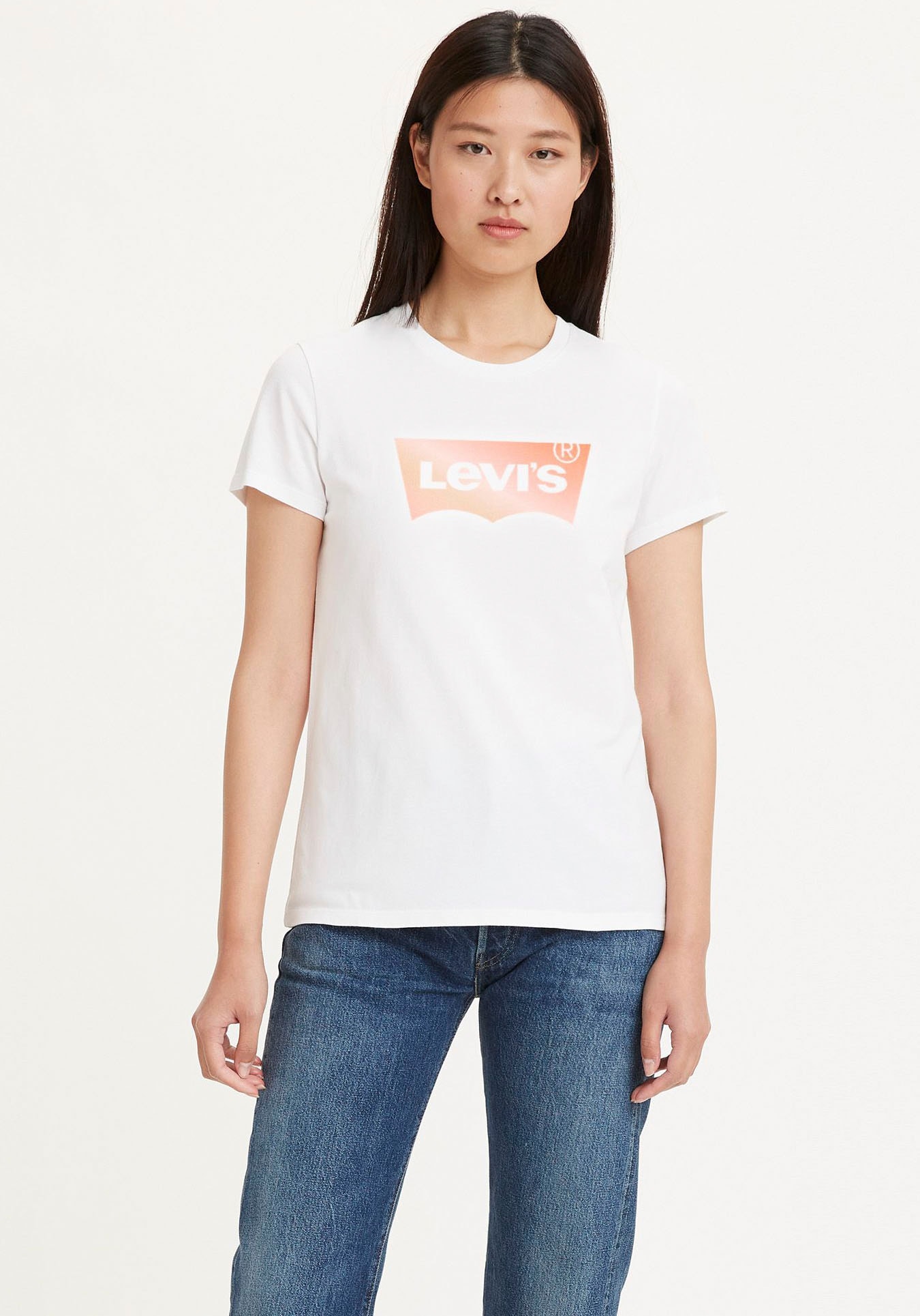 Levi's® Rundhalsshirt »THE PERFECT TEE«, mit Logo im Metallic-Holo Print