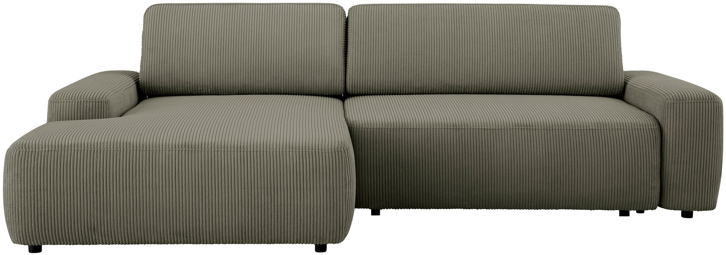 Home affaire Ecksofa »TORGE (264cm), Schlafsofa in Cord, Samtvelours o Struktur fein, L-Form« Schlaffunktion, Bettkasten, Liegefläche: 125/210 cm