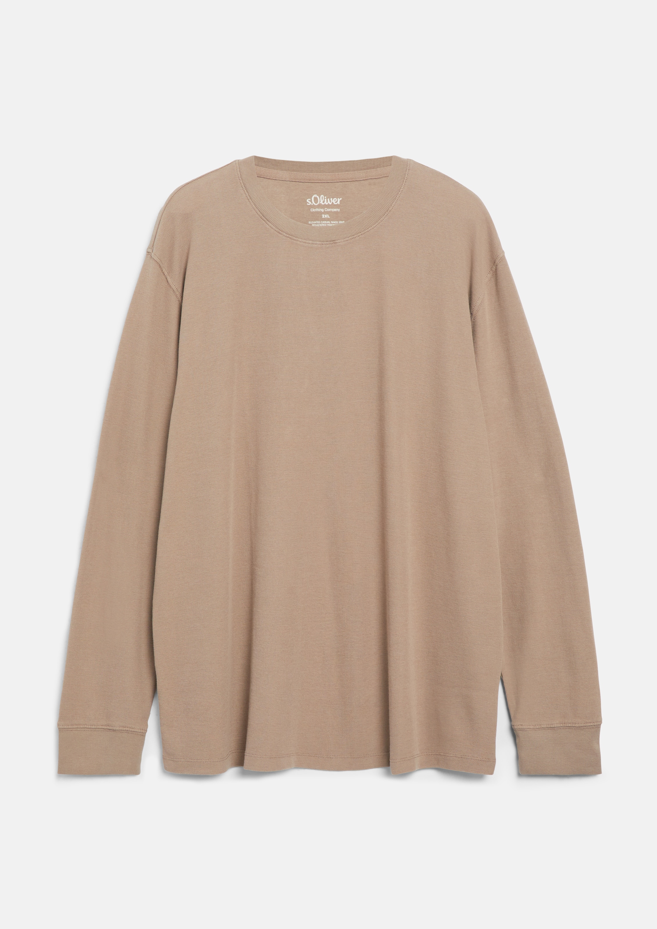 Image of s.Oliver Men Big Sizes Langarmshirt Rippblende und gerippte Ärmelbündchen sorgen für einen guten Sitz