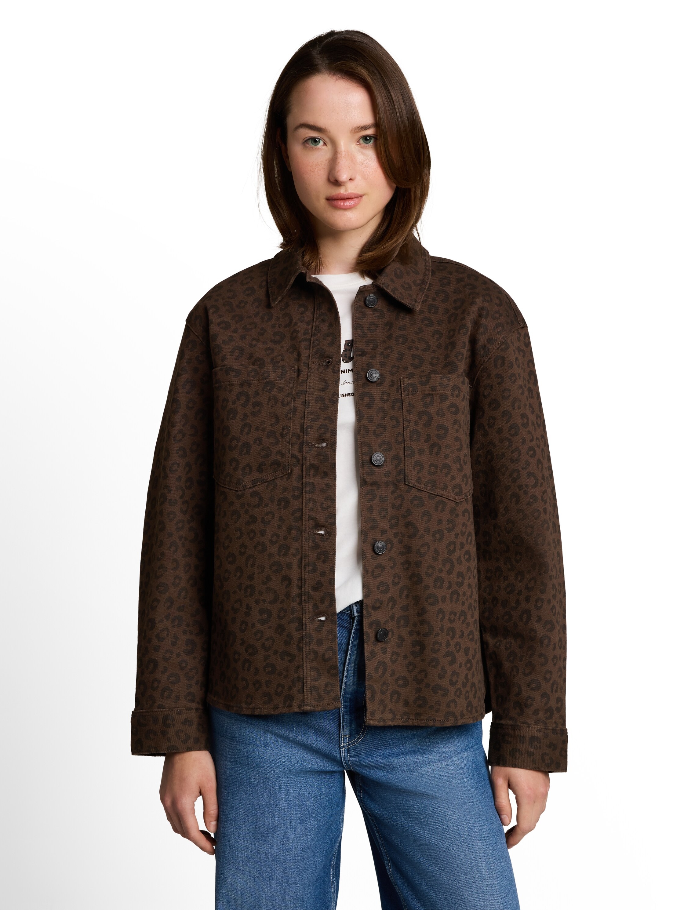 Image of TOM TAILOR Denim Langarmbluse mit Animal-Print