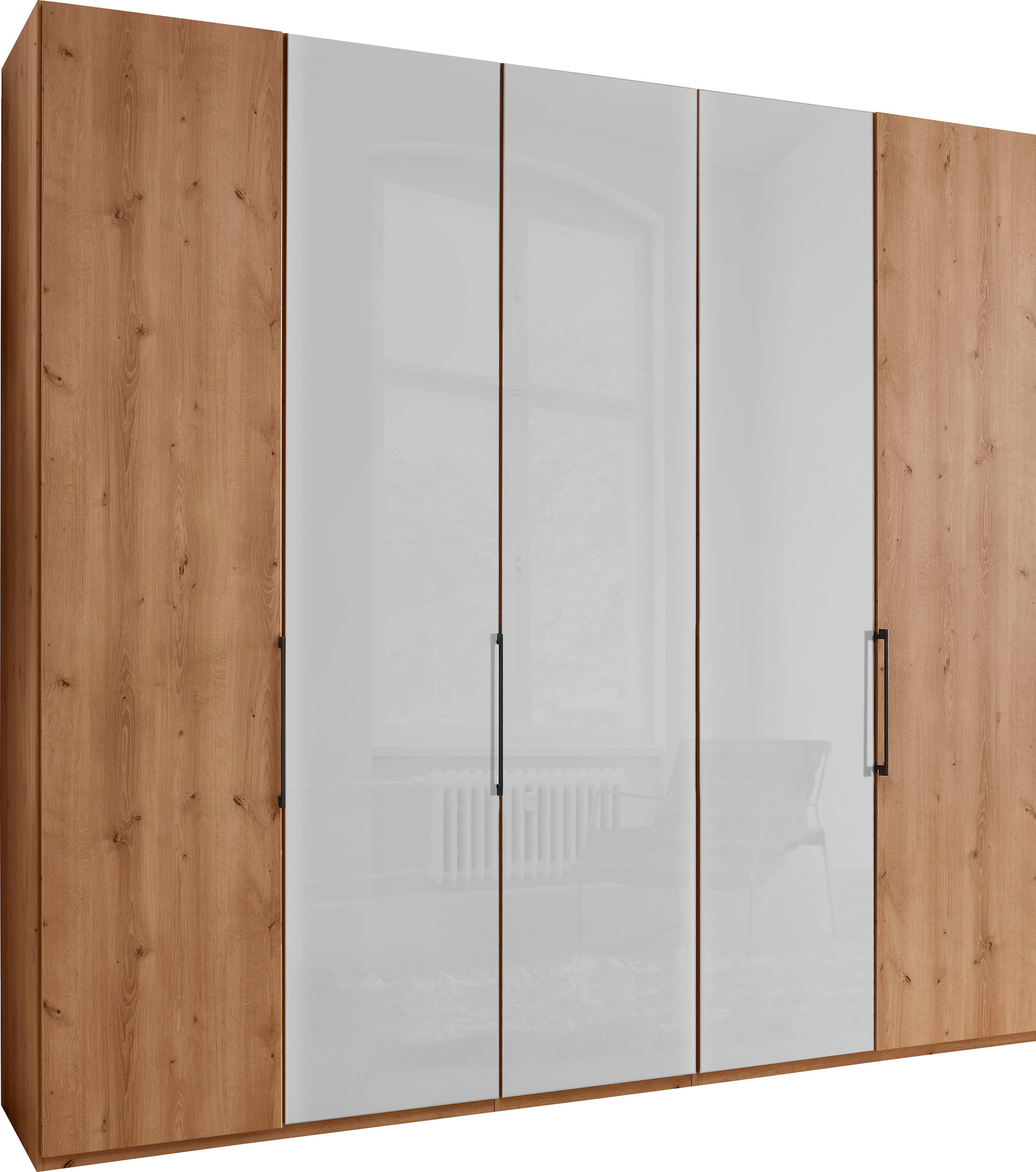 WIEMANN Kleiderschrank »Monaco« mit Teil-Glasfront sowie hochwertige Beschläge inkl. Türdämpfung