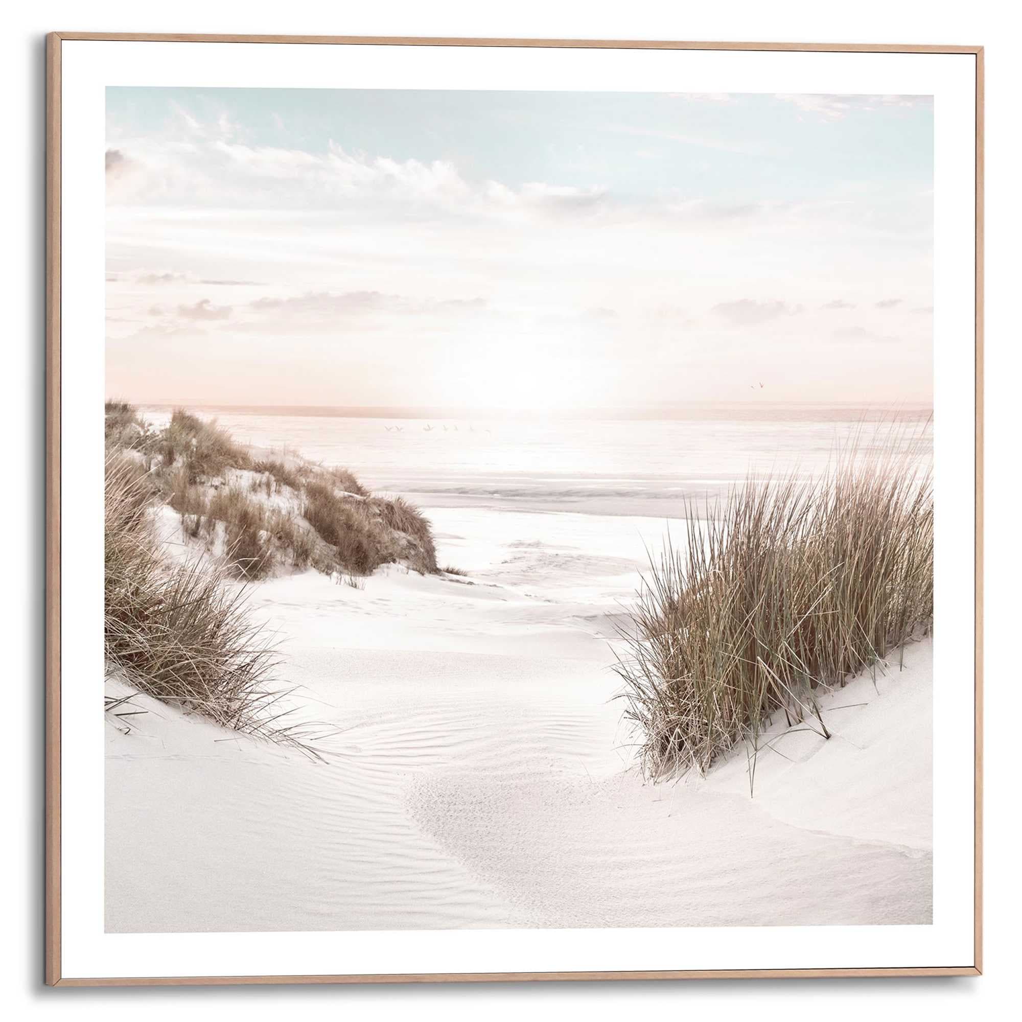 Image of Reinders Poster "Strand Horizon" Wohnzimmer - Dünen - Sonne - Sommer - Beige - MDF - Strand - 50x50 cm