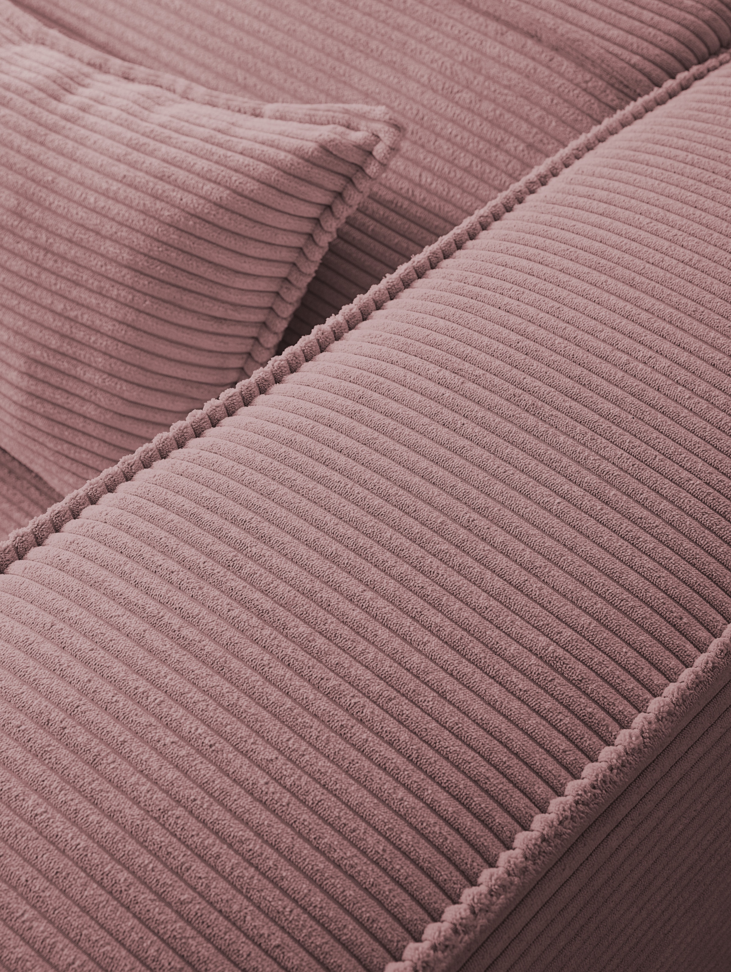 LeGer Home by Lena Gercke Canapé d'angle »PIARA Cord mit Kedernaht L-Form« ottomane au choix droite/gauche, pieds noirs, confort d'assise agréable
