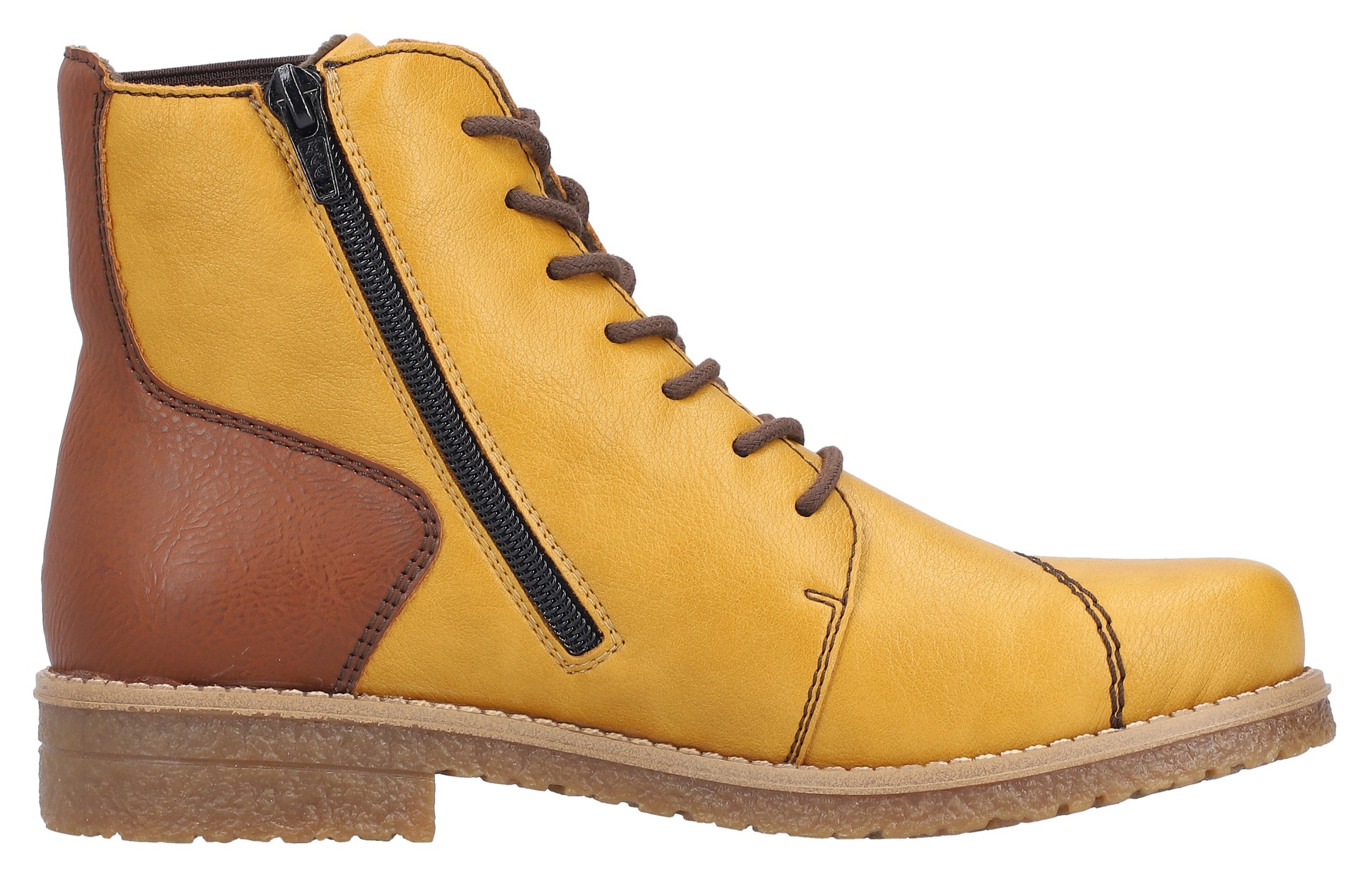Rieker Schnürstiefelette  Schnürboots, Herbststiefelette, Blockabsatz, mit weicher Innensohle