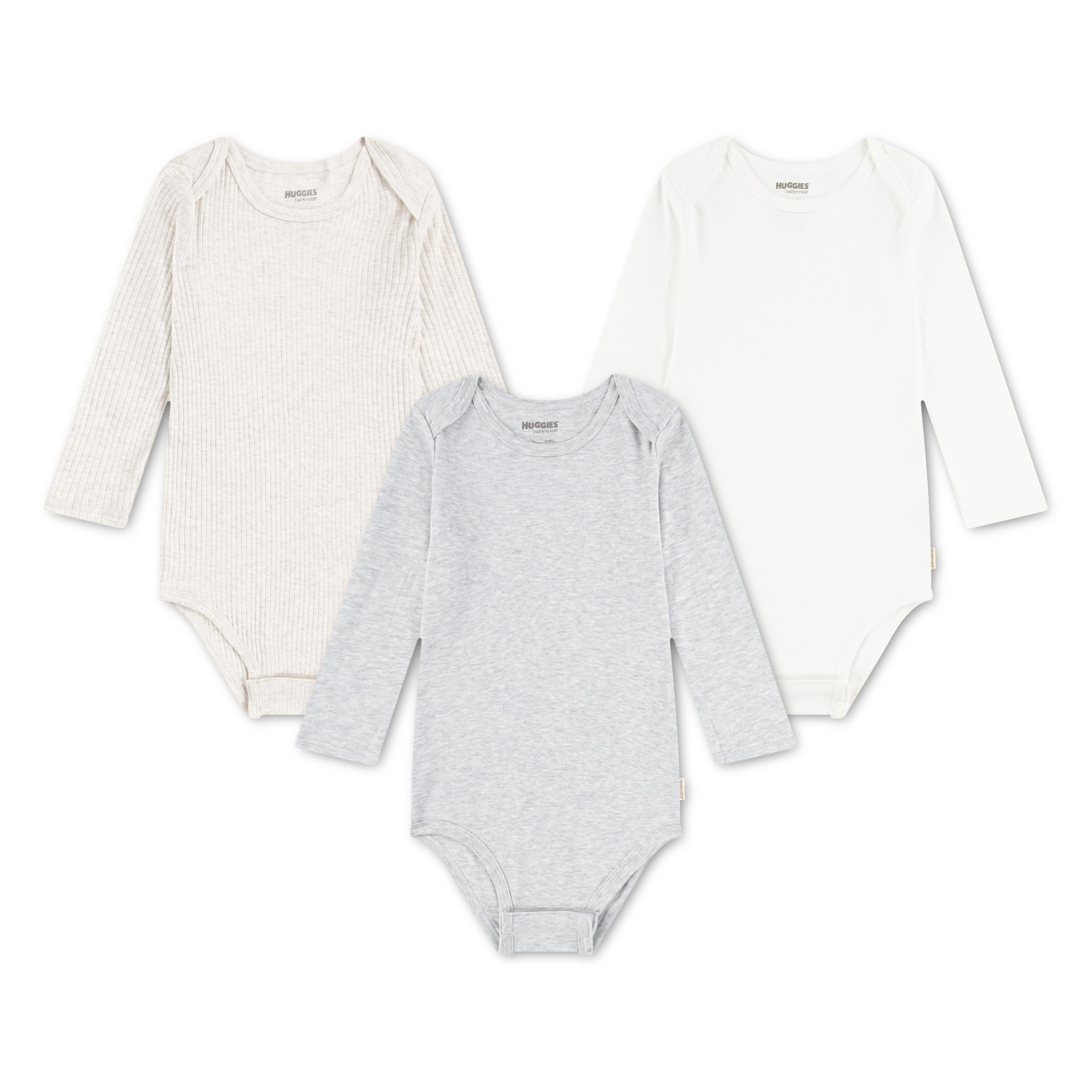 HUGGIES babywear Body à manches longues »HUGB 3PK BODYSUIT« Packung, 3 cuis 3er-Pack, in Ripp-Optik