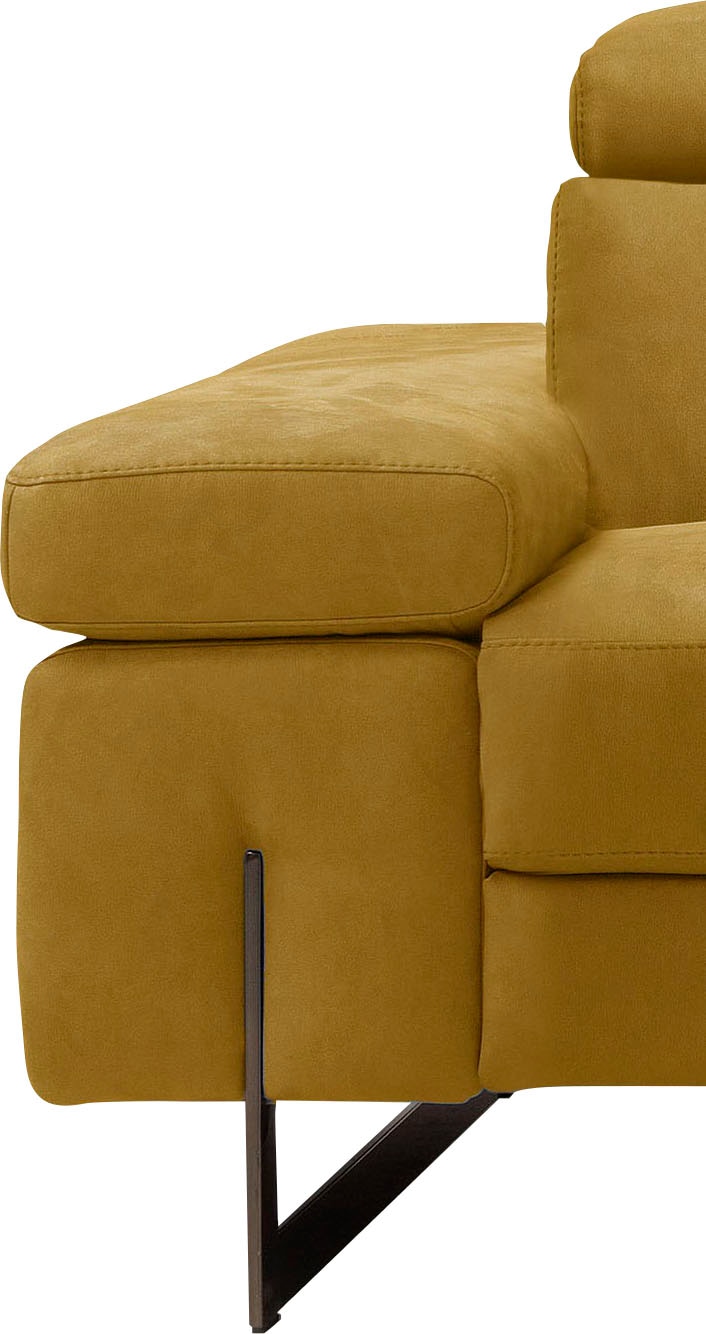 Egoitaliano 2,5-Sitzer »Candice, elegant und edel, hochwertiges Designsofa, bequem« Kopfteile manuell verstellbar, titanumfarbene Kufenfüsse