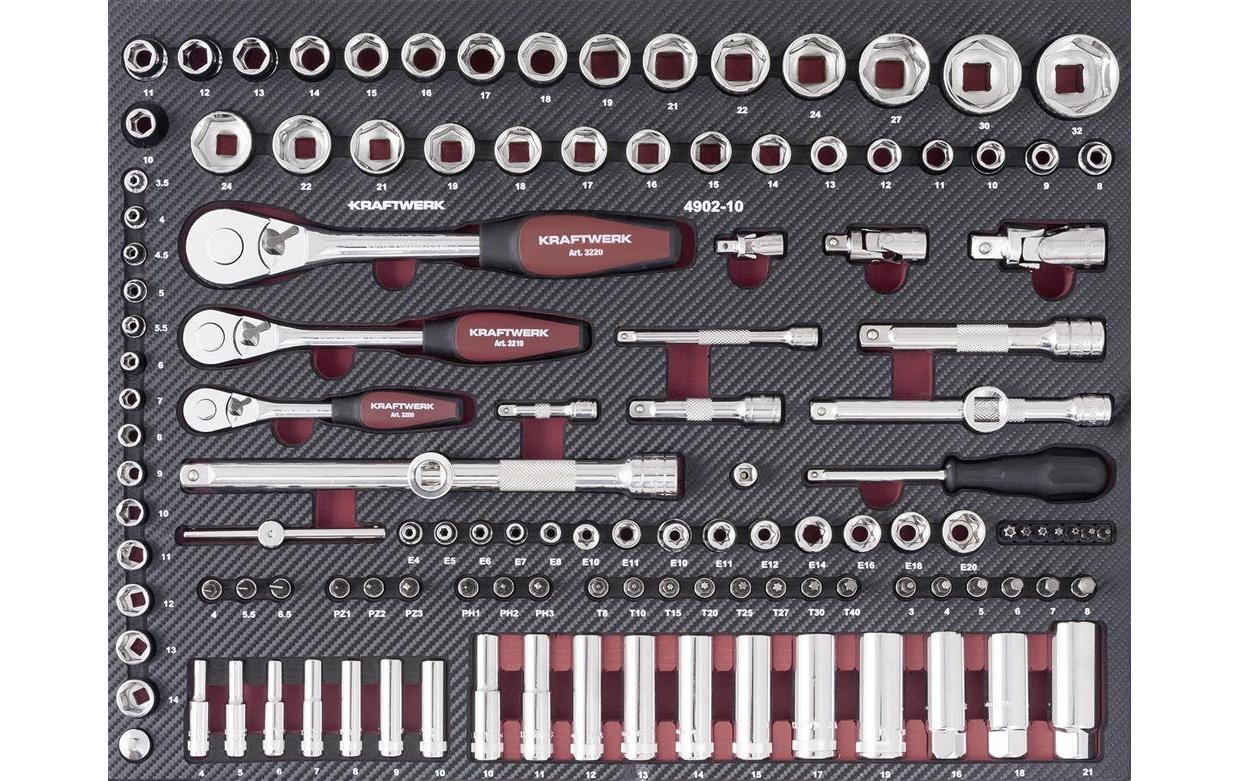 Image of Kraftwerk Steckschlüssel "mit Ergokraft, 125-teilig" 125 Stk. tlg.
