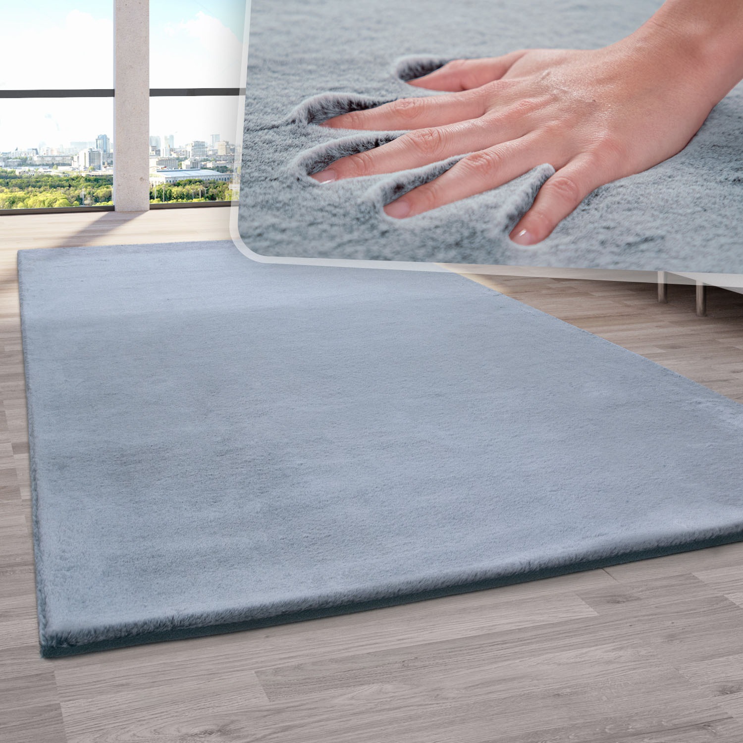 Image of Paco Home Teppich »Tipped 870«, rechteckig, 22 mm Höhe, besonders weich, Uni-Farben, ideal im Wohnzimmer & Schlafzimmer bei Ackermann Versand Schweiz