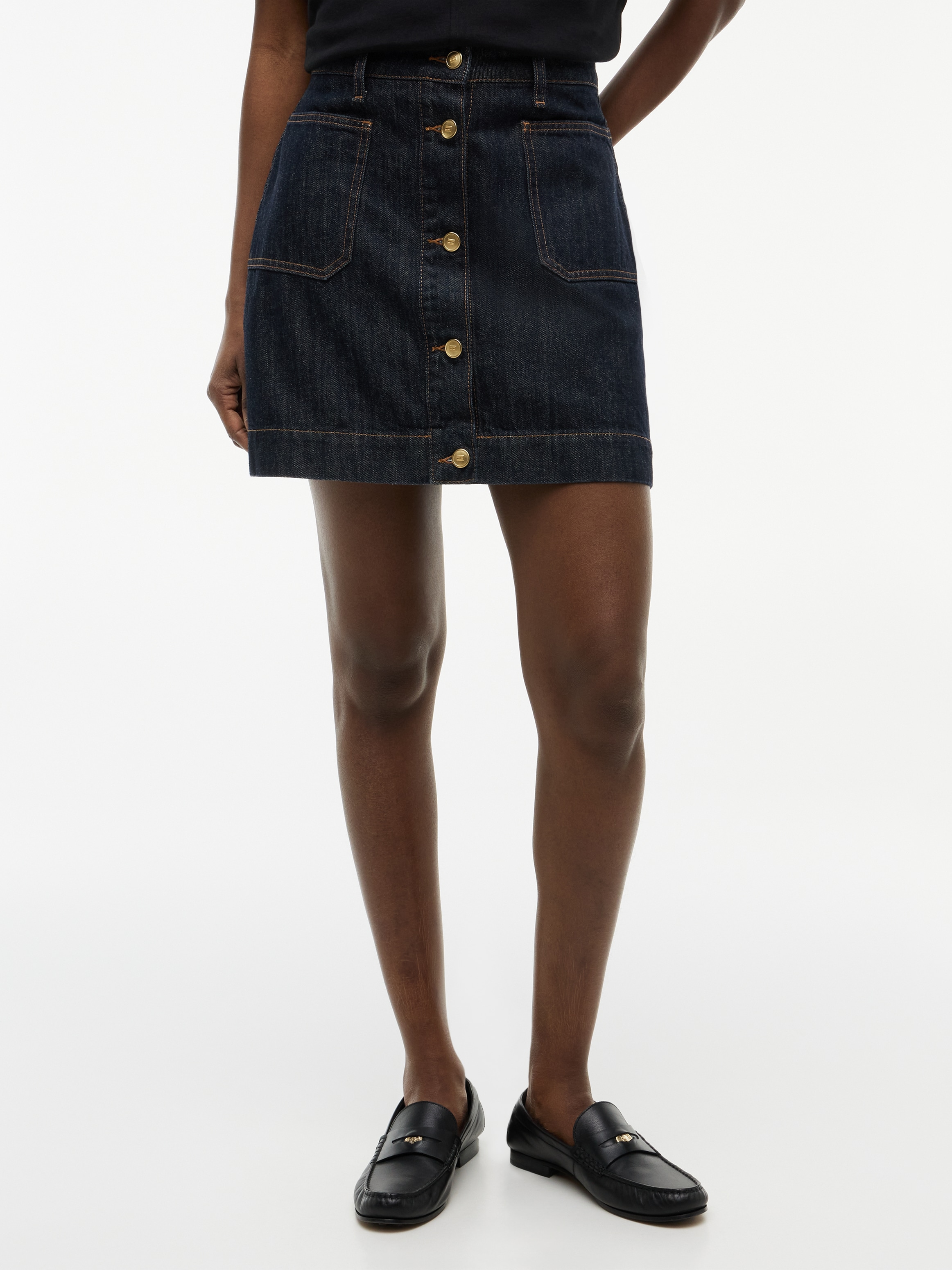 Image of Tommy Hilfiger Jeansrock "MINI SKIRT RINSE HW" mit stilvoller Knopfleiste, aus Baumwolle