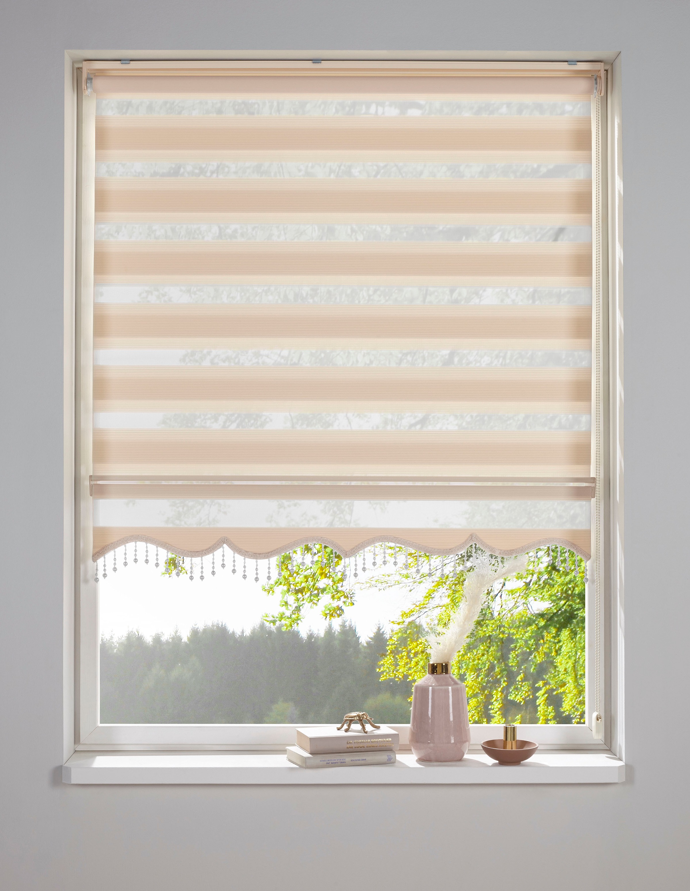 Image of DELAVITA Doppelrollo »Erol«, Lichtschutz, Sichtschutz, mit Bohren, freihängend, Klemmmfix, im Fixmass, mit Perlenabschluss, monochrom, basic bei Ackermann Versand Schweiz