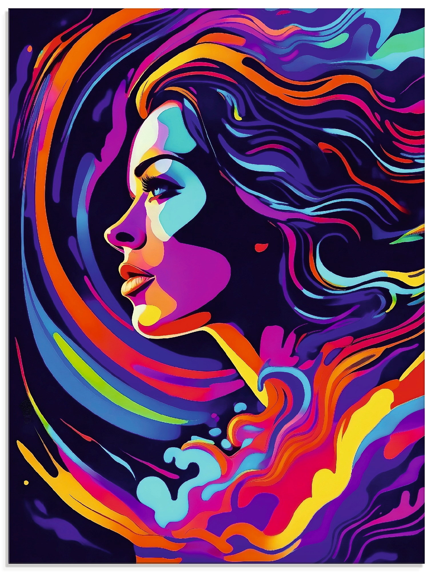 Image of Artland Glasbild "Frau in bunten Farben" Bilder von Frauen 1 Stk. tlg. in verschiedenen Grössen