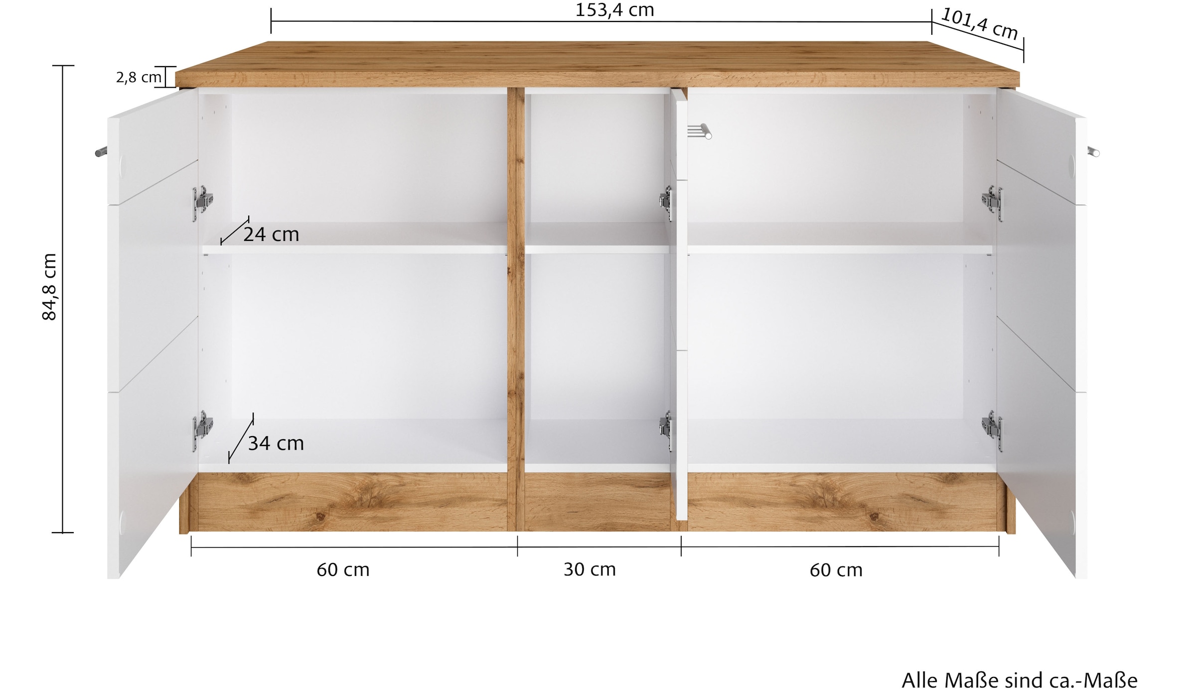 KOCHSTATION Kücheninsel »KS-Wien« Breite 153 cm, MDF-Fronten, Flaschenregal