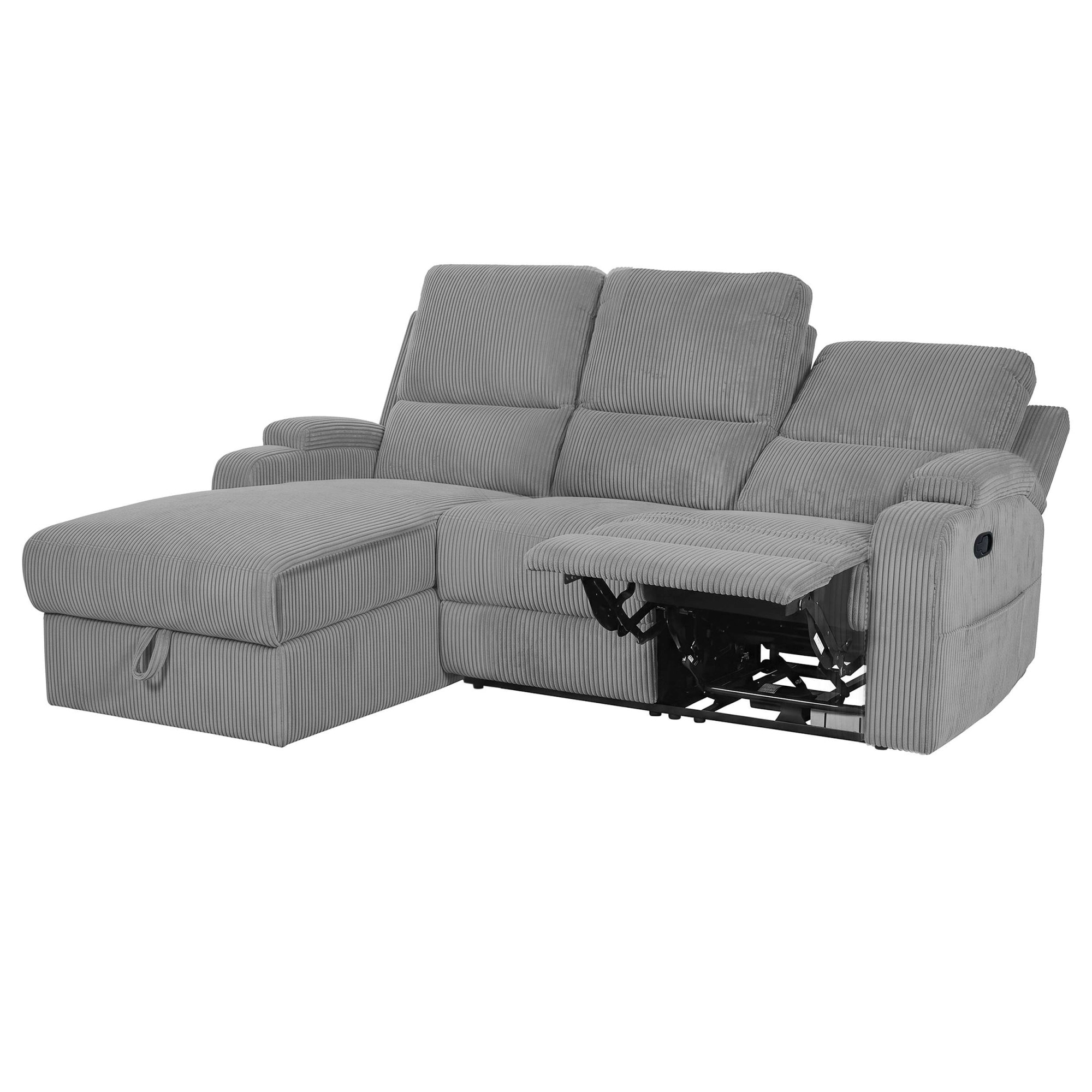 GOODproduct Ecksofa »NAPORI Cord, Multimediasofa, L-Form« man. oder elektr. Relaxfuntion, USB-A bei elektr. Variante, Staukasten