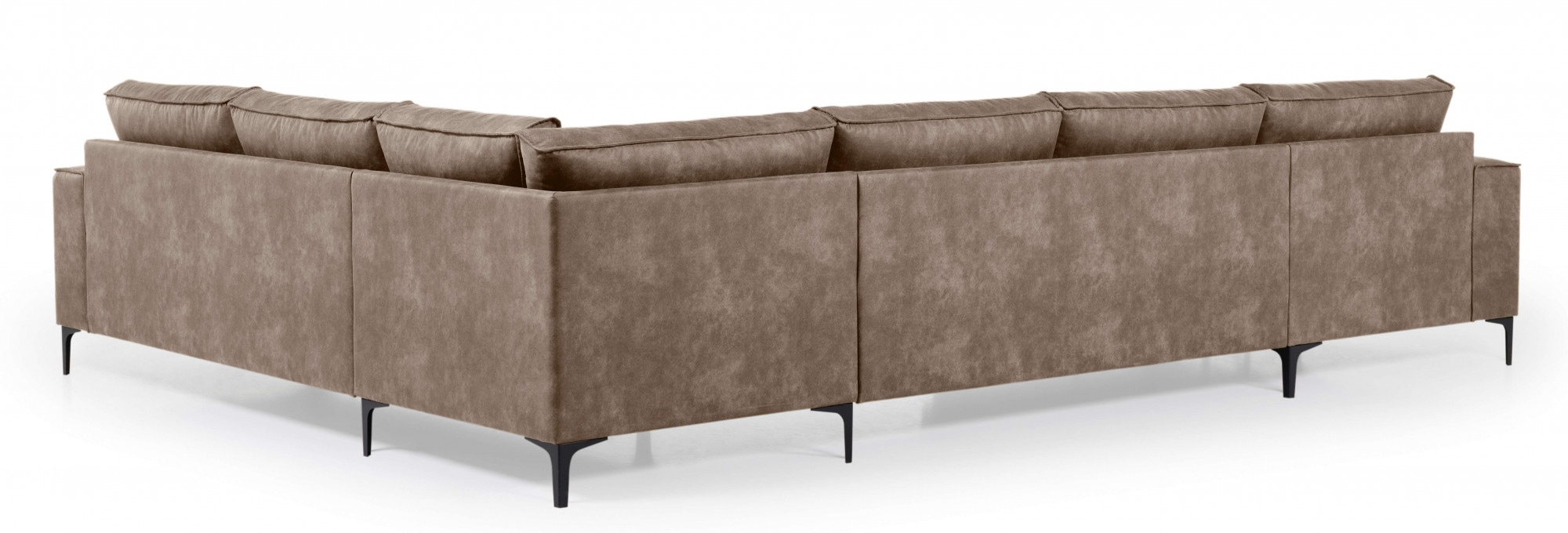 Places of Style Wohnlandschaft »XXL Sofa Oland, Struktur, Flachgewebe, Luxus-Microfaser, Boucle«, U-Form, 342 cm, Wellenunterfederung, Skandi-Design, Metallfüsse