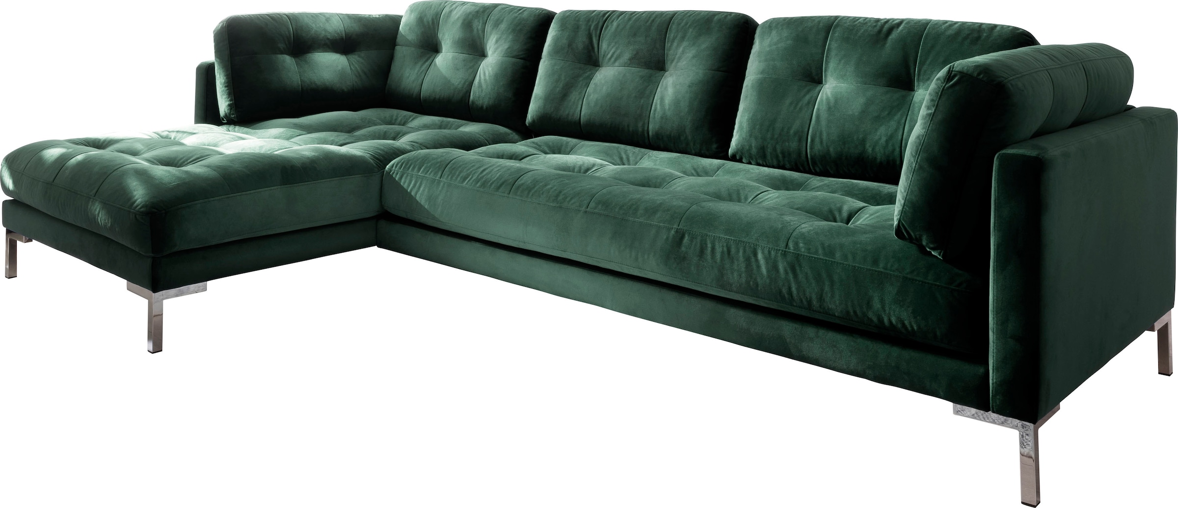 Trends by HG Ecksofa »Landau L-Form« in Cord-Stoff mit Metallfuss