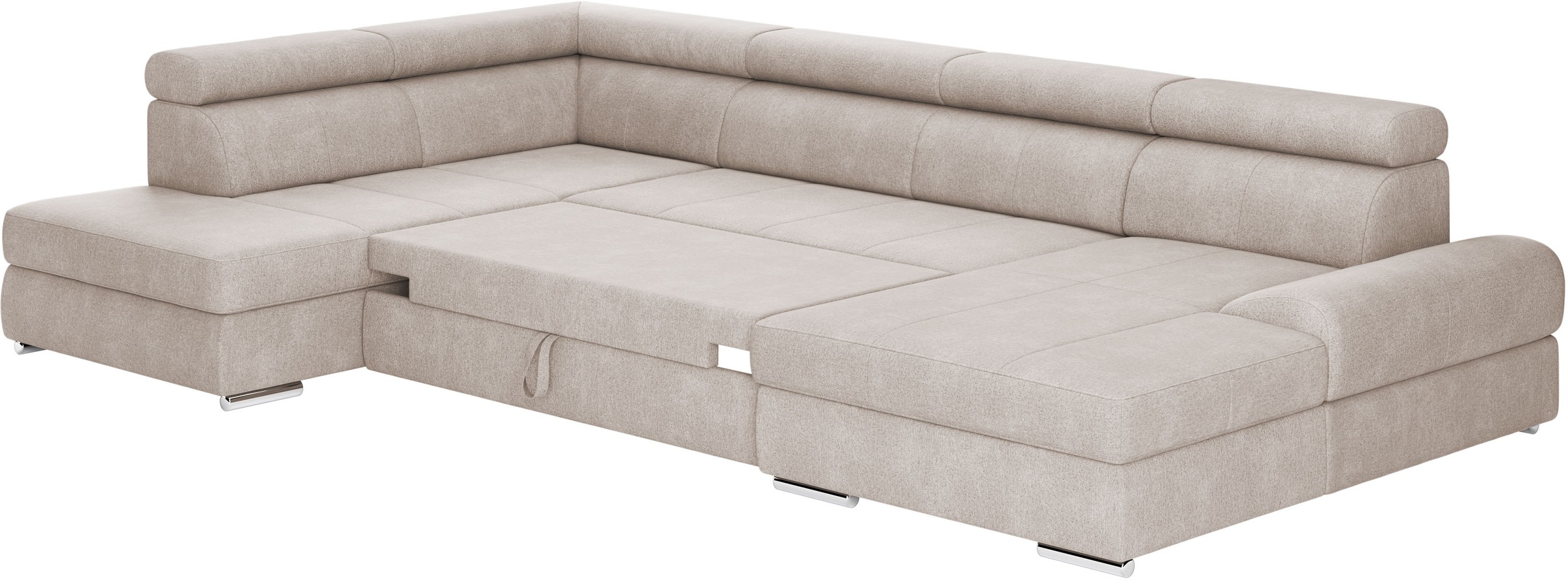 sit&more Wohnlandschaft »U-Form«, mit verstellbaren Kopfteilen, wahlweise mit Bettfunktion