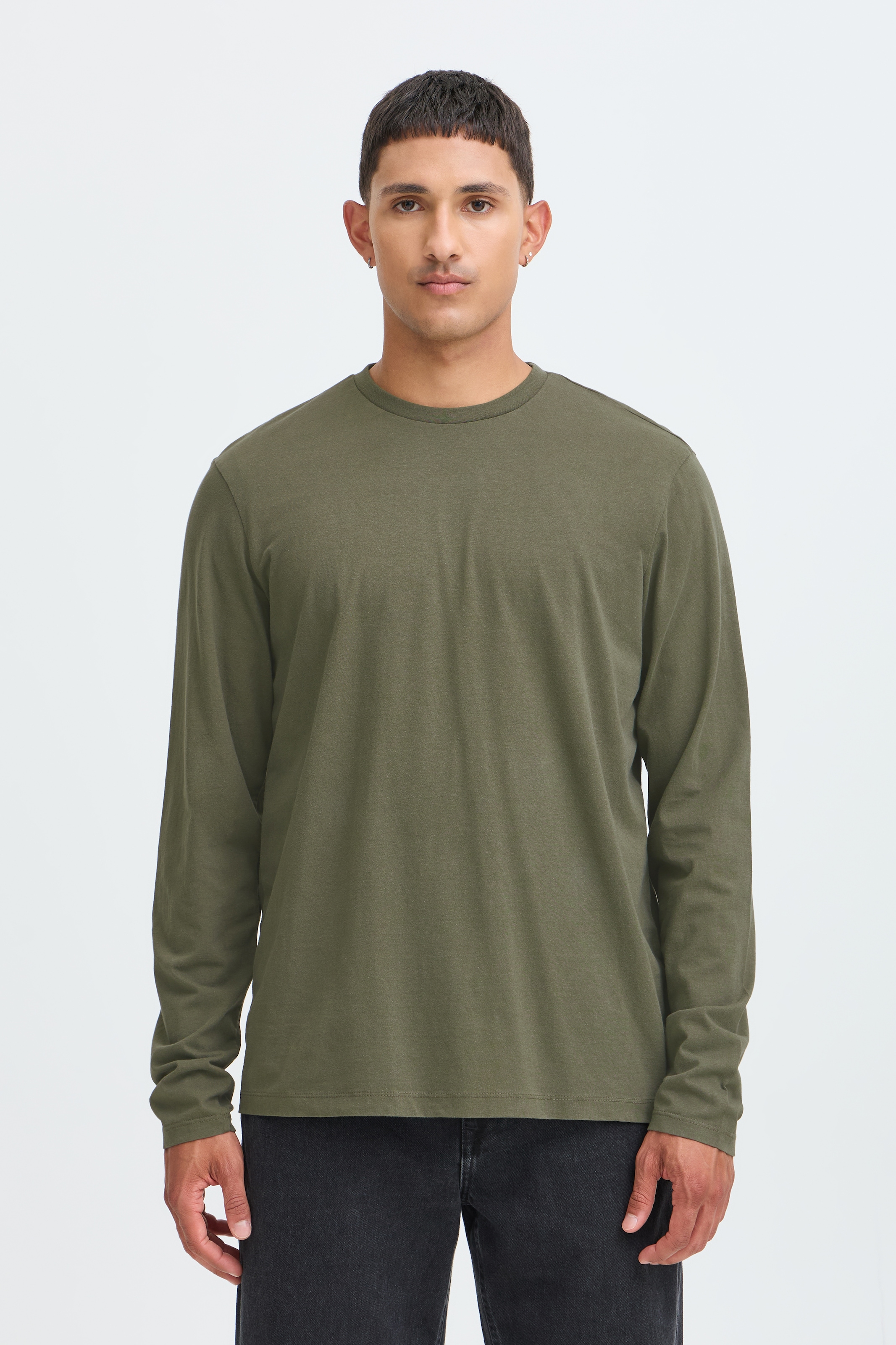 Image of Blend Langarmshirt "BHKONSTANTIN L/S WASH O-NECK" Baumwolle, regular fit