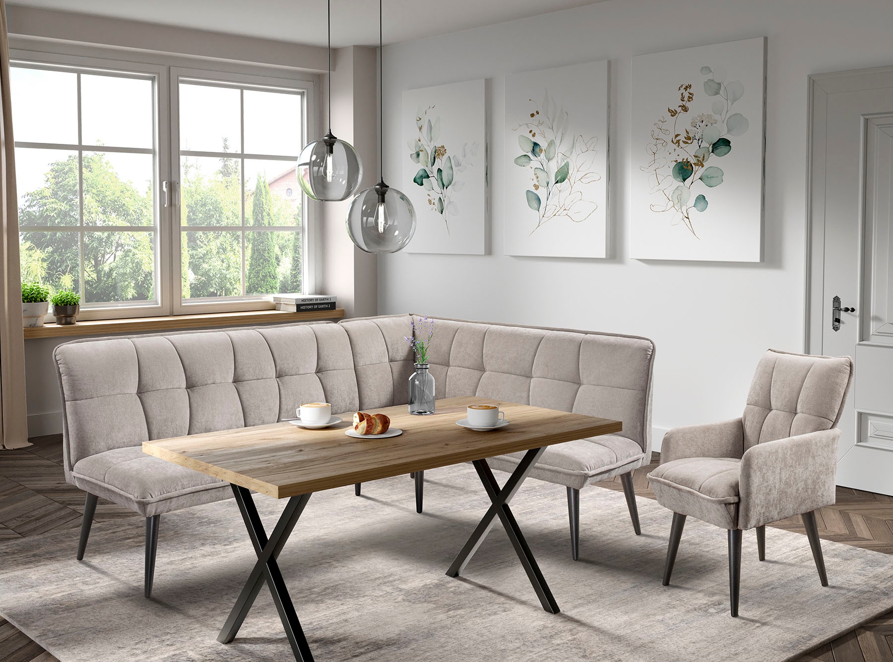 Image of exxpo - sofa fashion Eckbank "Mocca Essbank, Sitzbank" hoher Sitzkomfort, bequem und elegant, hochwertige Detailverarbeitung