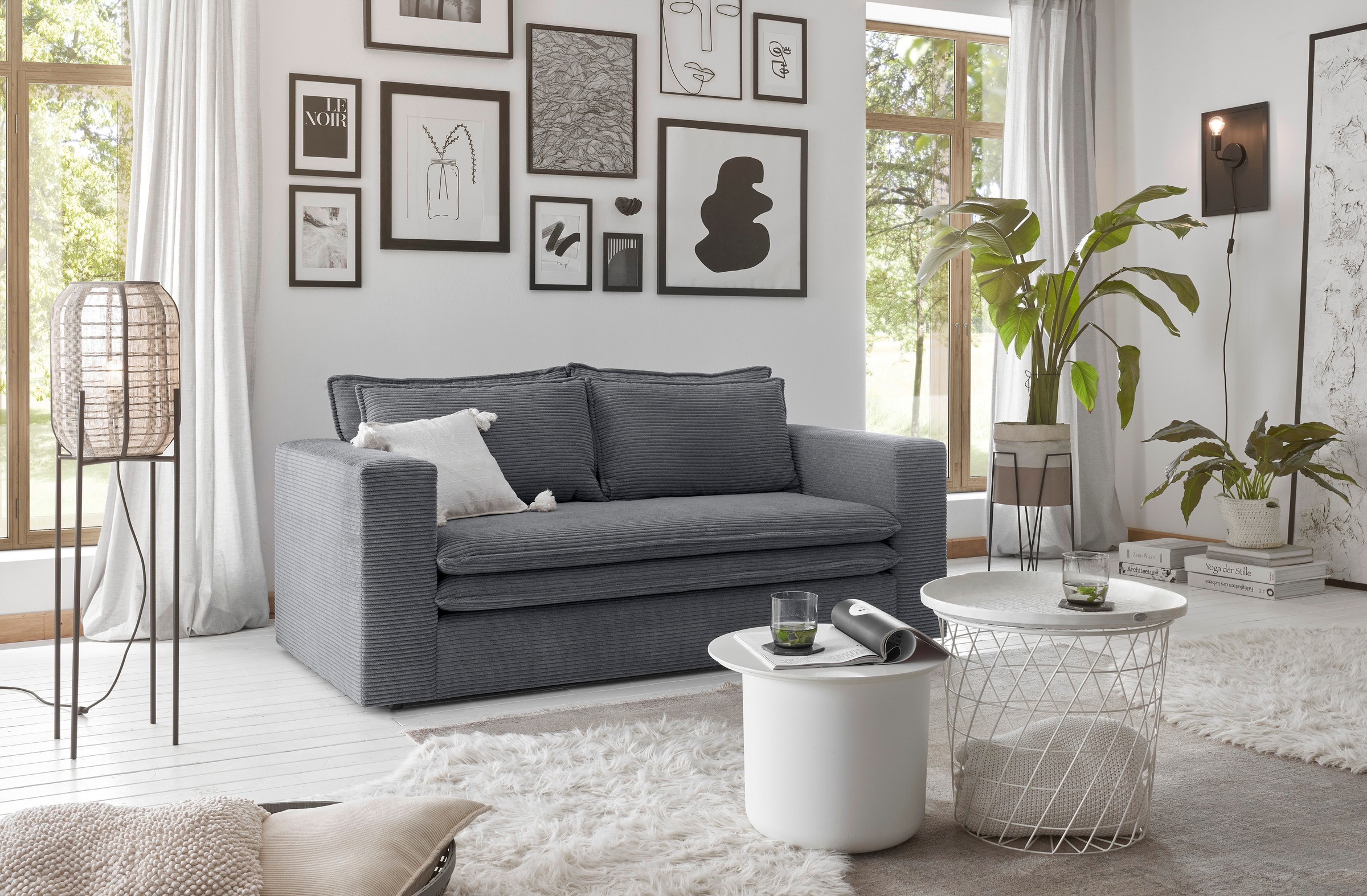 Places of Style 2-Sitzer »PIAGGE«, Hochwertiger Cord mit weicher Velours-Struktur