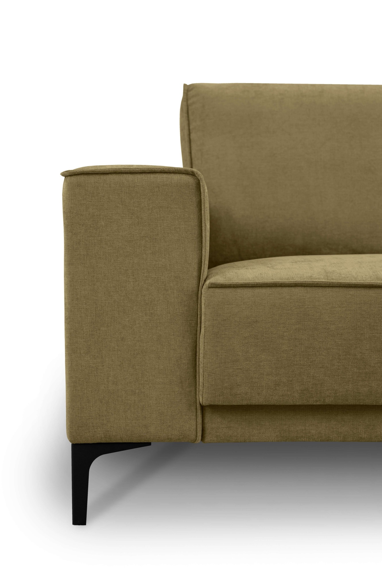 Places of Style Ecksofa »Polsterecke Oland, Struktur, Flachgewebe, Luxus-Microfaser, Boucle«, L-Form, 289 cm, Wellenunterfederung, Skandi-Design, Metallfüsse