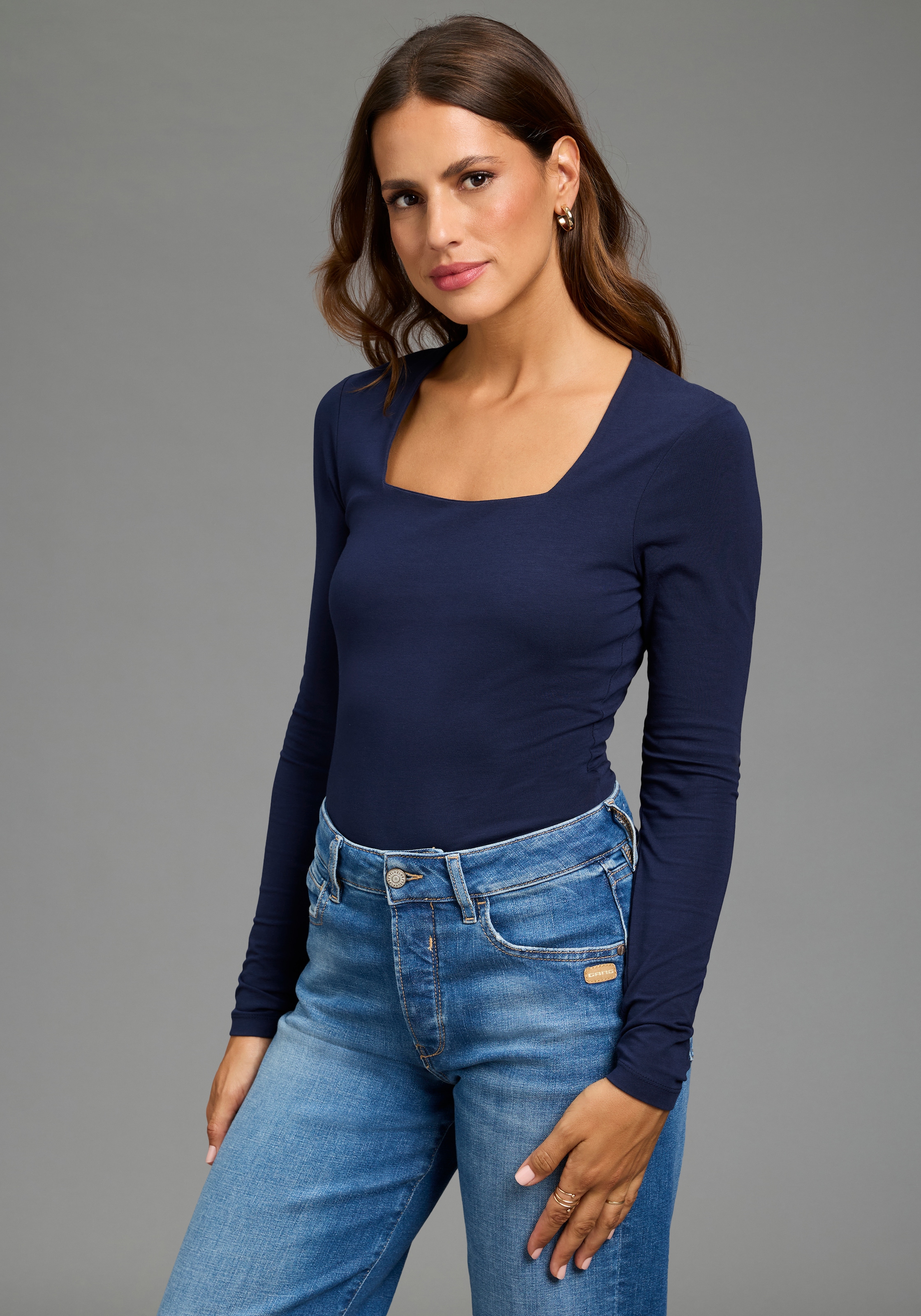 Laura Scott Body à manches longues Paquet, pack de 2,  avec encolure carrée, très ajusté