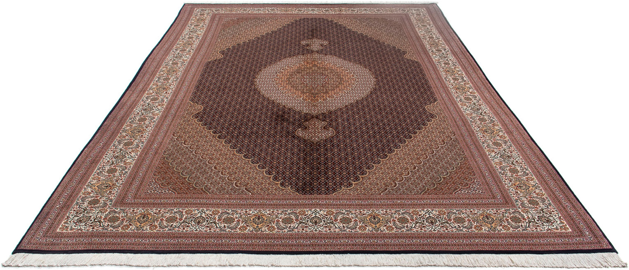 Image of morgenland Orientteppich »Perser - Täbriz - 350 x 250 cm - hellbraun«, rechteckig, 10 mm Höhe, Wohnzimmer, Handgeknüpft, Einzelstück mit Zertifikat bei Ackermann Versand Schweiz