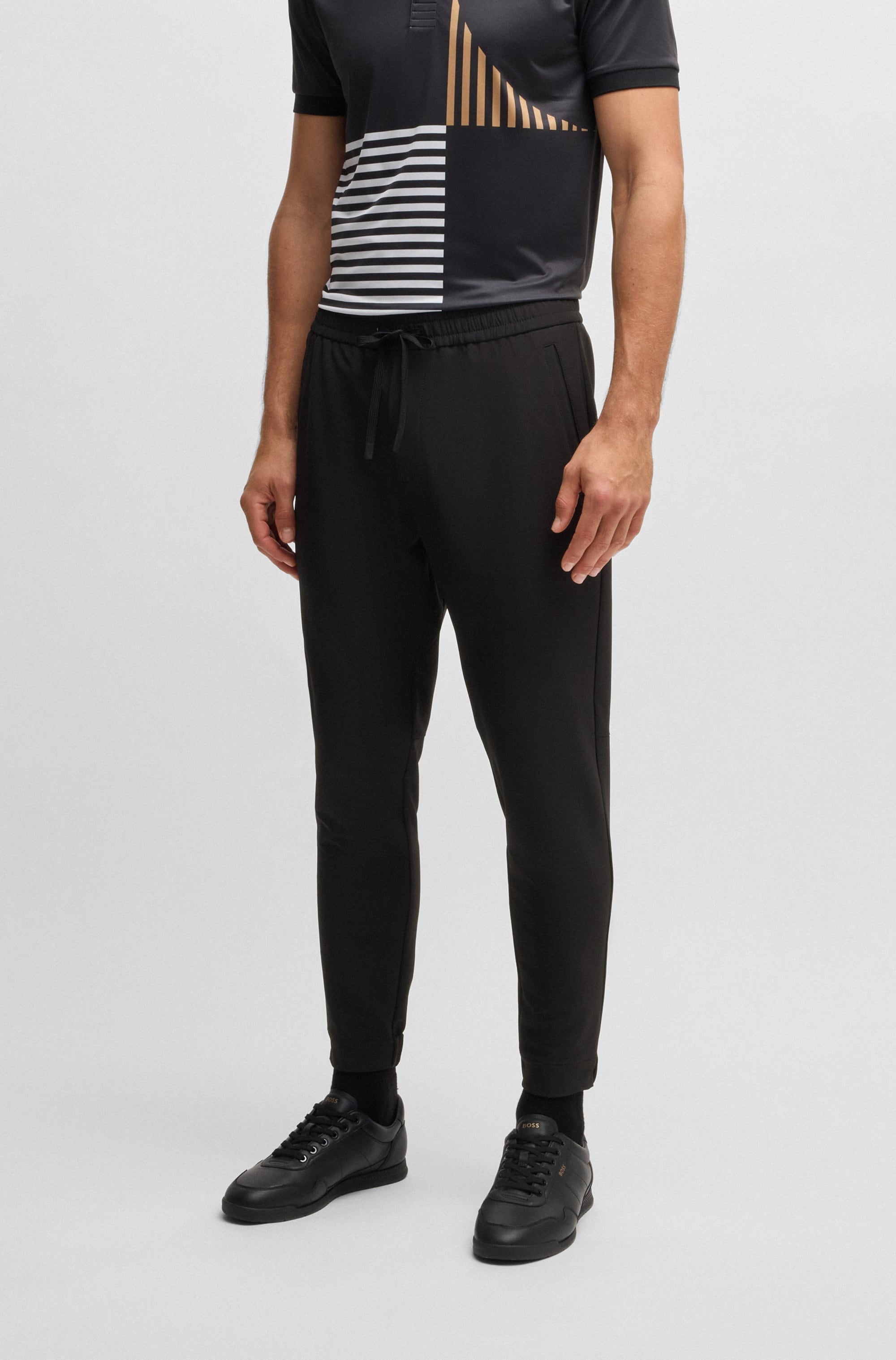 BOSS GREEN Stretch-Hose »T Flex«  mit elastischem Bund und Kordelzug Stretchhose Businesshose