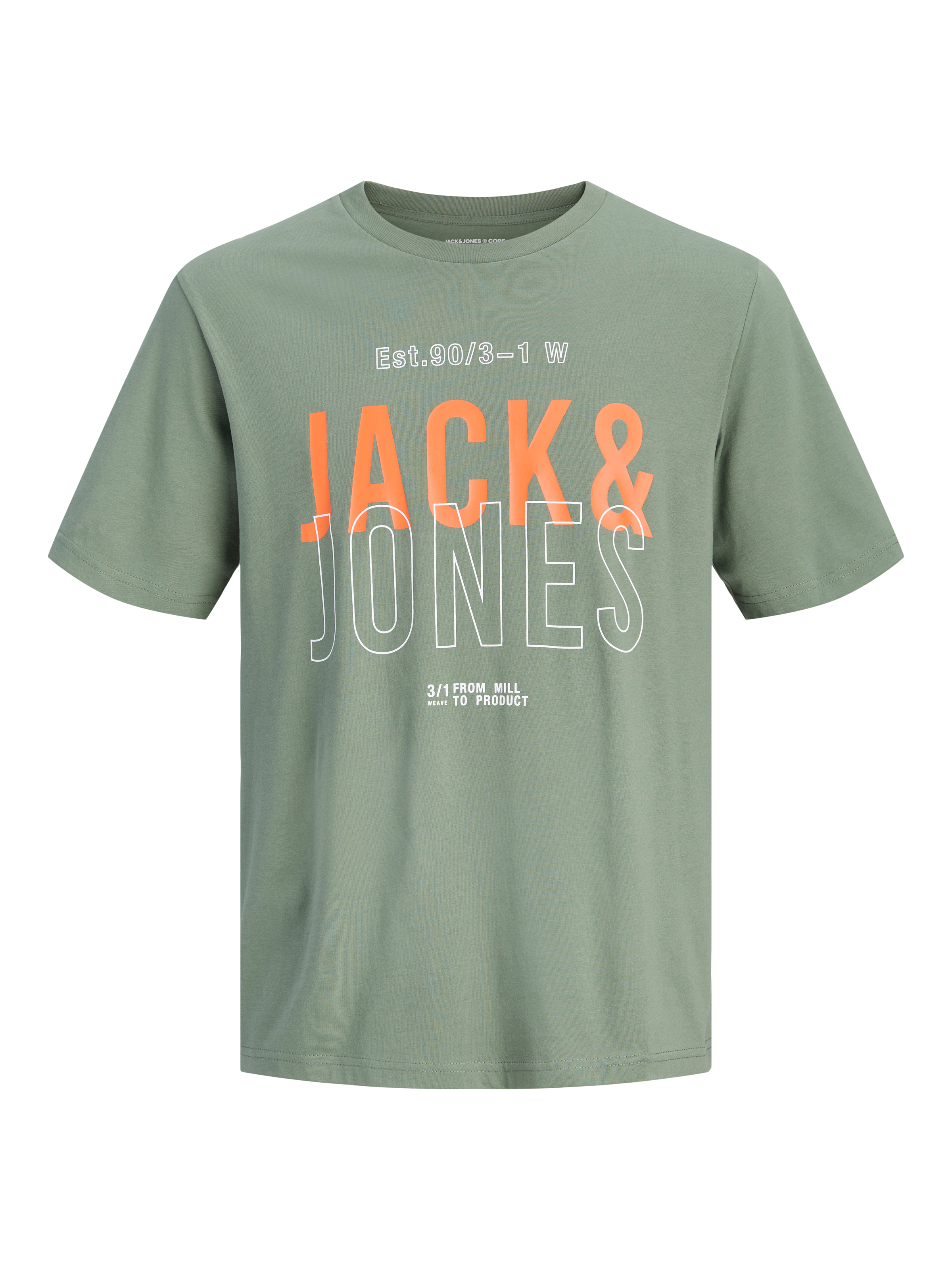 Jack & Jones T-shirt »JCOKOMPO Kurzarm-Design mit Print und optimaler Passform« imprimé, mode, coupe régulière, coton, col rond