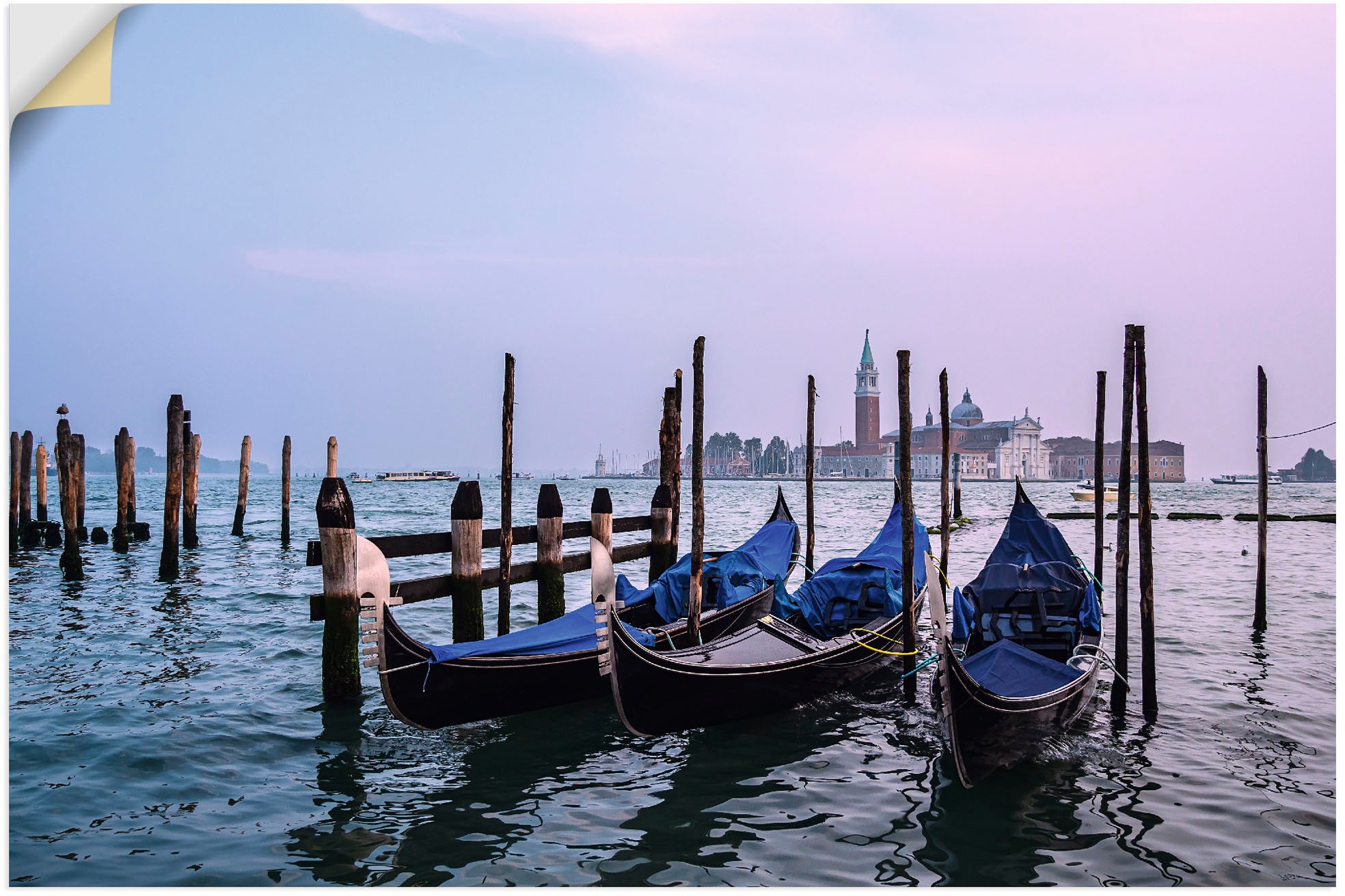 Image of Artland Wandbild »Blick auf die Insel San Giorgio Maggiore«, Bilder von Booten & Schiffen (1 Stück), in vielen Grössen & Produktarten - Alubild / Outdoorbild, Leinwandbild, Poster, Wandaufkleber / Wandtattoo auch für Badezimmer geeignet bei Ackermann Vers