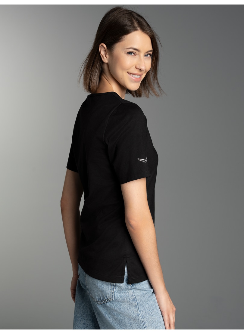 Image of Trigema T-Shirt "TRIGEMA T-Shirt DELUXE Baumwolle mit Kristallsteinen" 1 Stk.