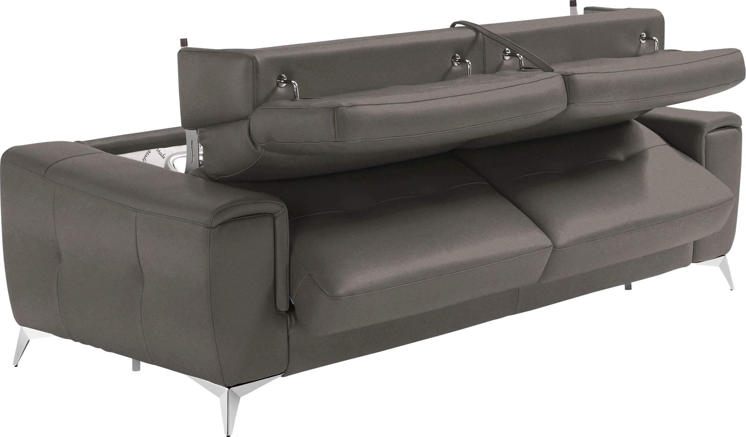 Egoitaliano Schlafsofa »Francine, Designsofa, Loungesofa mit Dauerschlaffunktion, Bettfunktion«, hochwertiger Metallbettrahmen & Matratze, Kopfteil manuell verstellbar