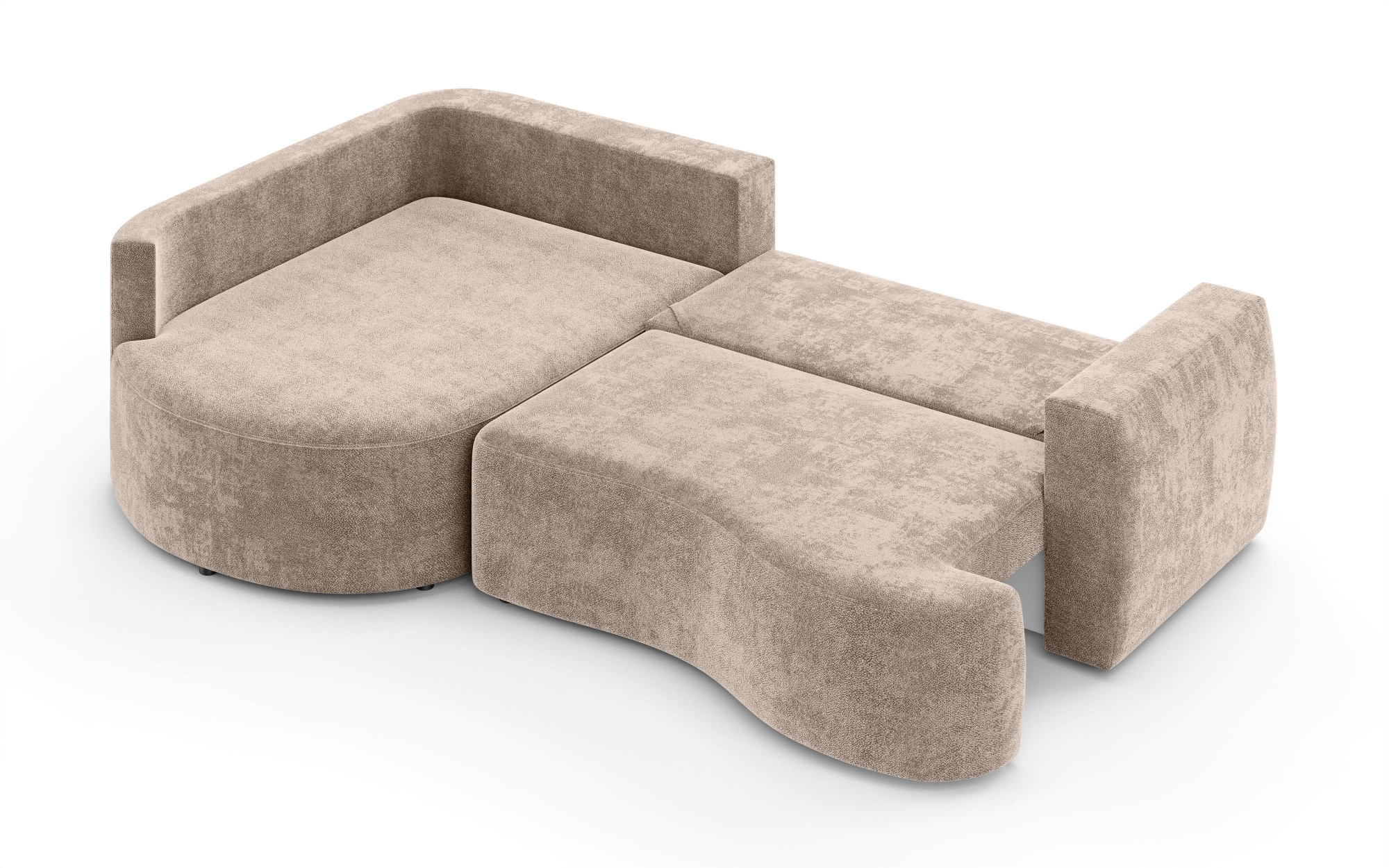 INOSIGN Ecksofa »Kahekili, Schlafsofa mit Bettkasten, Masse B/T/H: 255/181/90/ cm«, L-Form mit Wellenunterfederung, 7 Rückenkissen und 2 Zierkissen