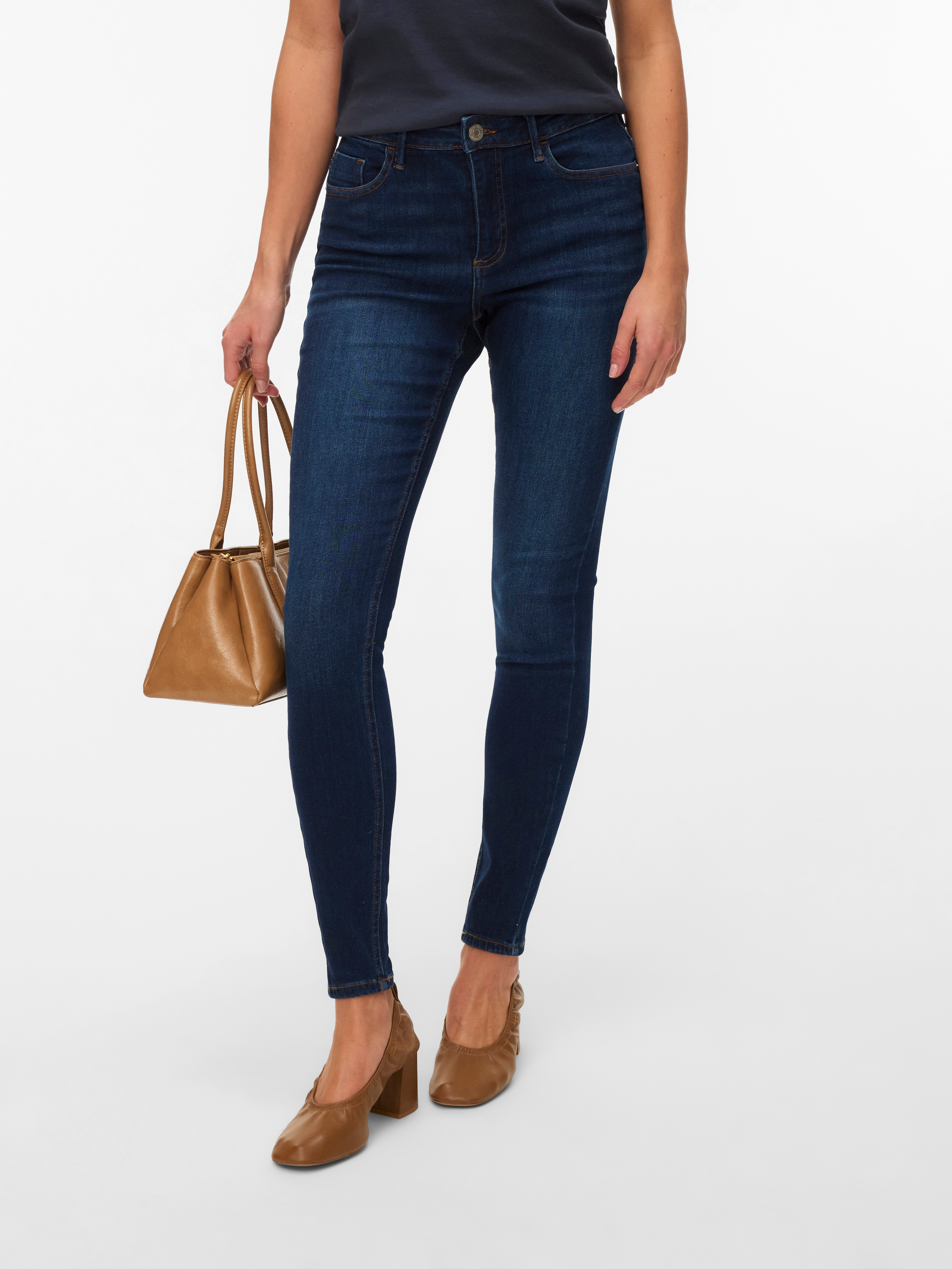 Image of Vero Moda Skinny-fit-Jeans "VMPOLLY MR SKINNY JEANS RA3051 NOOS" Baumwollmischung, skinny fit