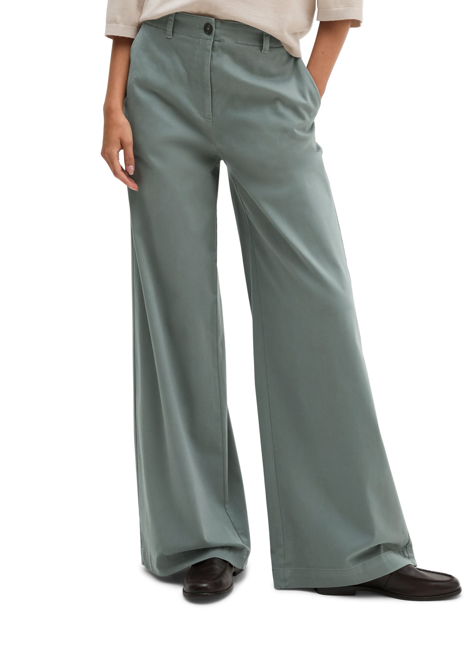 Marc O'Polo Pantalon en tissu »MARGO WIDE«  en coton biologique satin stretch