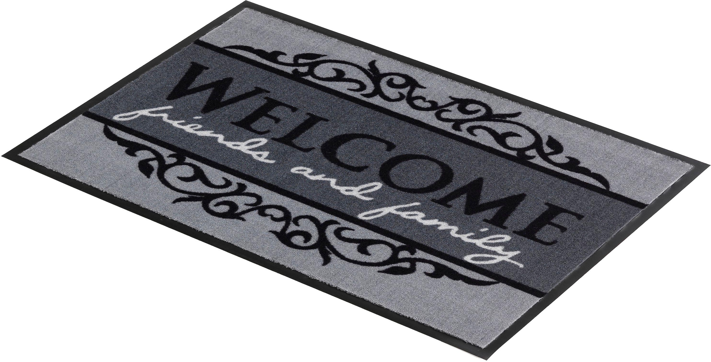 ASTRA Fussmatte »Homelike 004, Welcome«, rechteckig, 7 mm Höhe, Schmutzfangmatte, mit Spruch, waschbar, In -und Outdoor geeignet