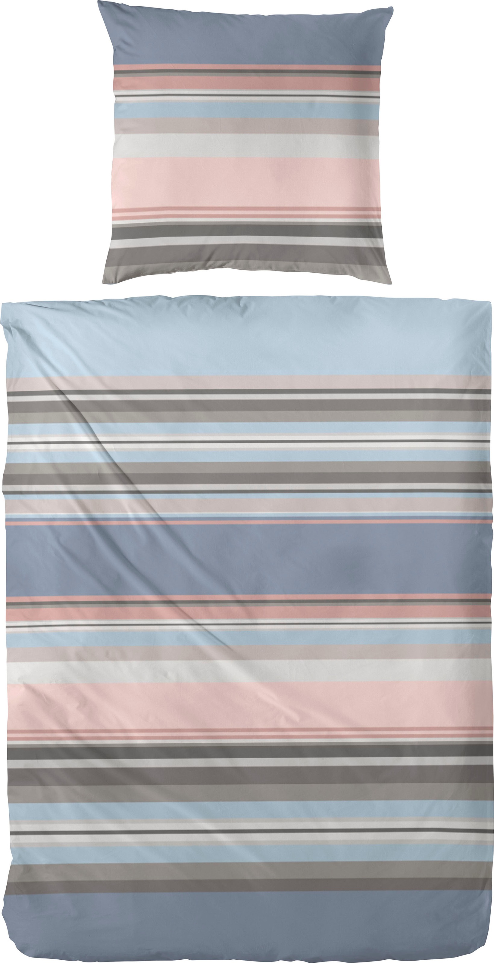 Image of Primera Bettwäsche "Cleanstripe" 2 Stk. mit herbstlichen Farben, aus Edelflanell
