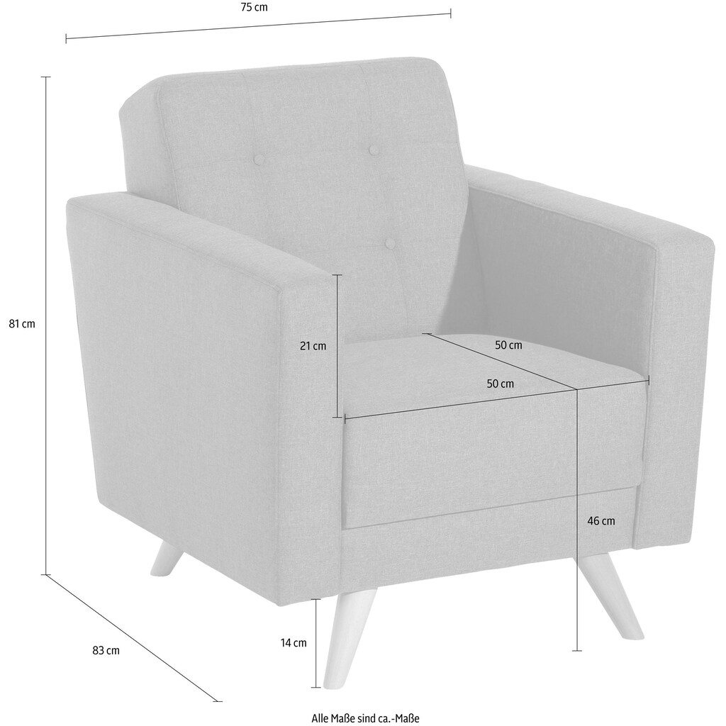 Max Winzer® Sessel »Julius«, mit Knopfheftung