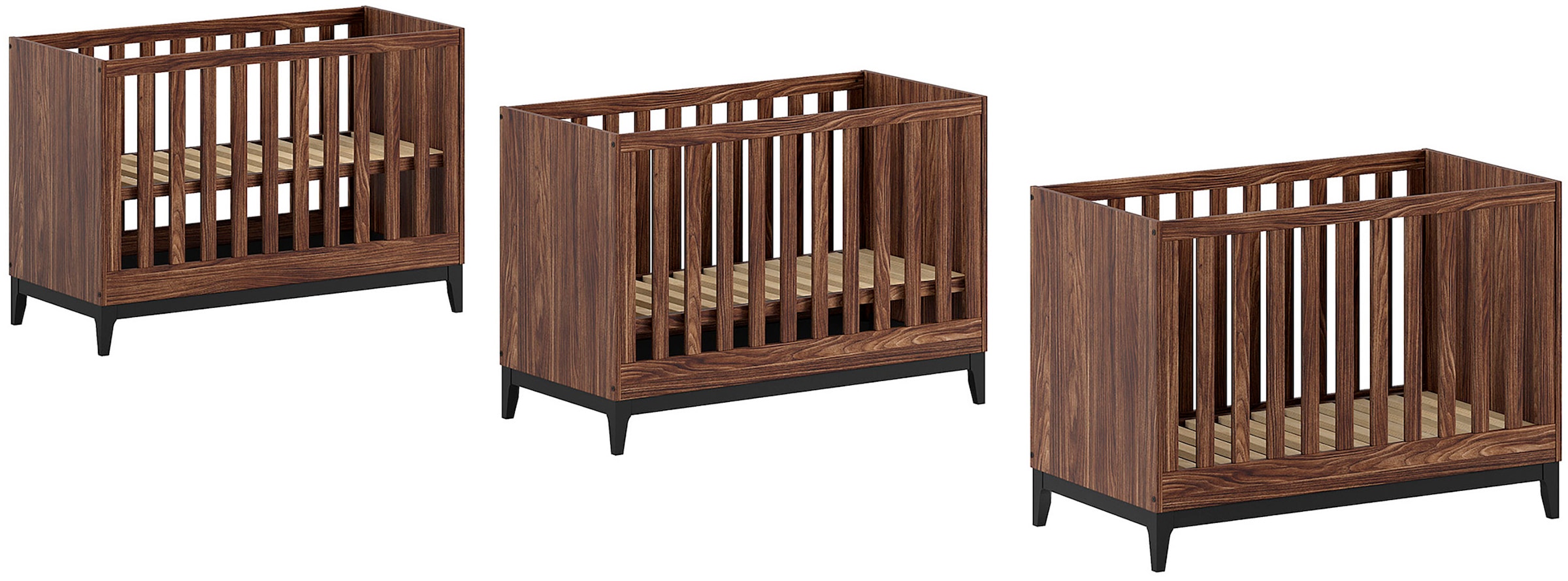 Vipack Ensemble de meubles pour bébé »Ilyas, das perfekte Set für Ihr Kinderzimmer« 4 tlg. Pflegeleichte Oberfläche, Nussbaum Dekor