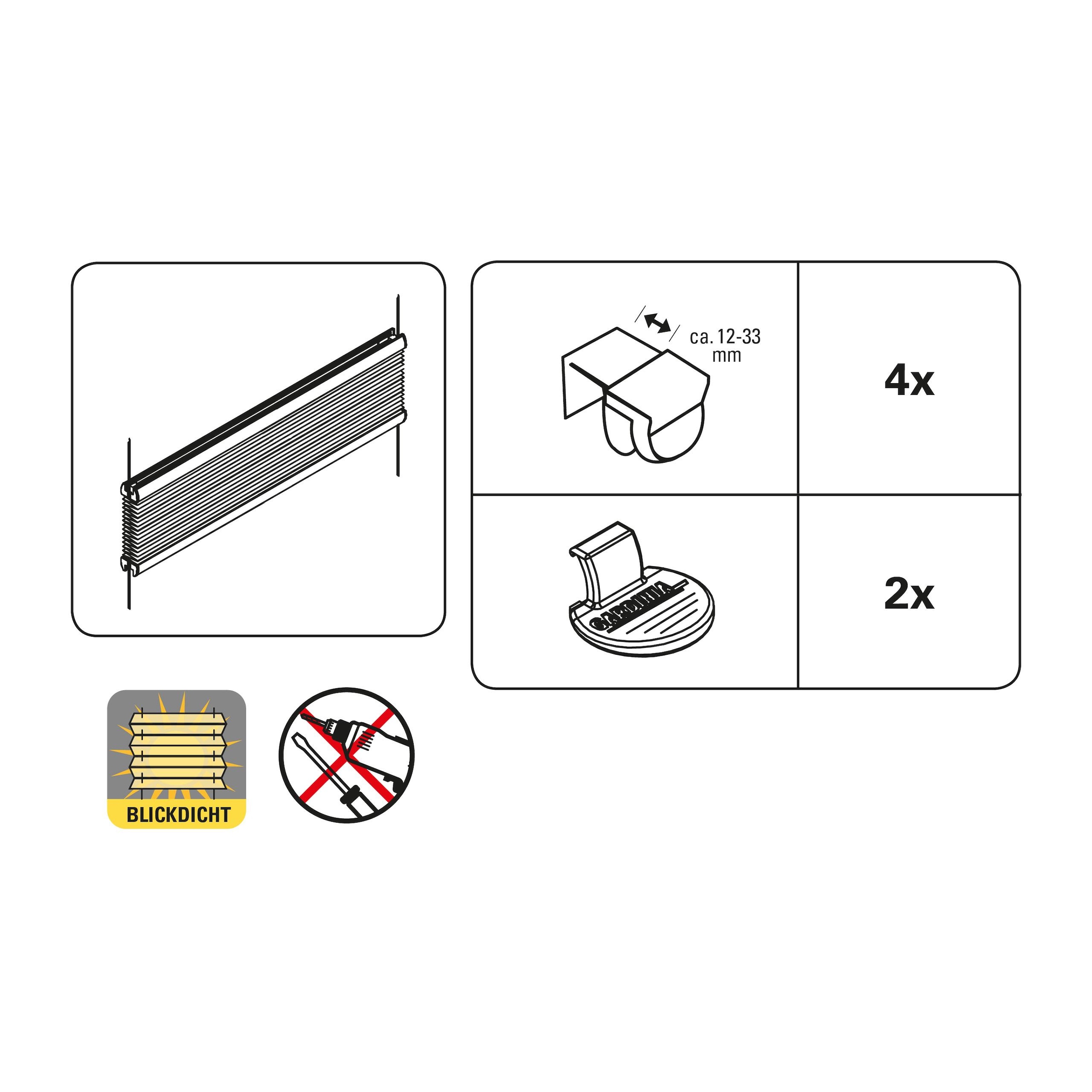 my home Plissee »EASYFIX PIA«, ohne Bohren, verspannt, mit patentiertem Trägersystem