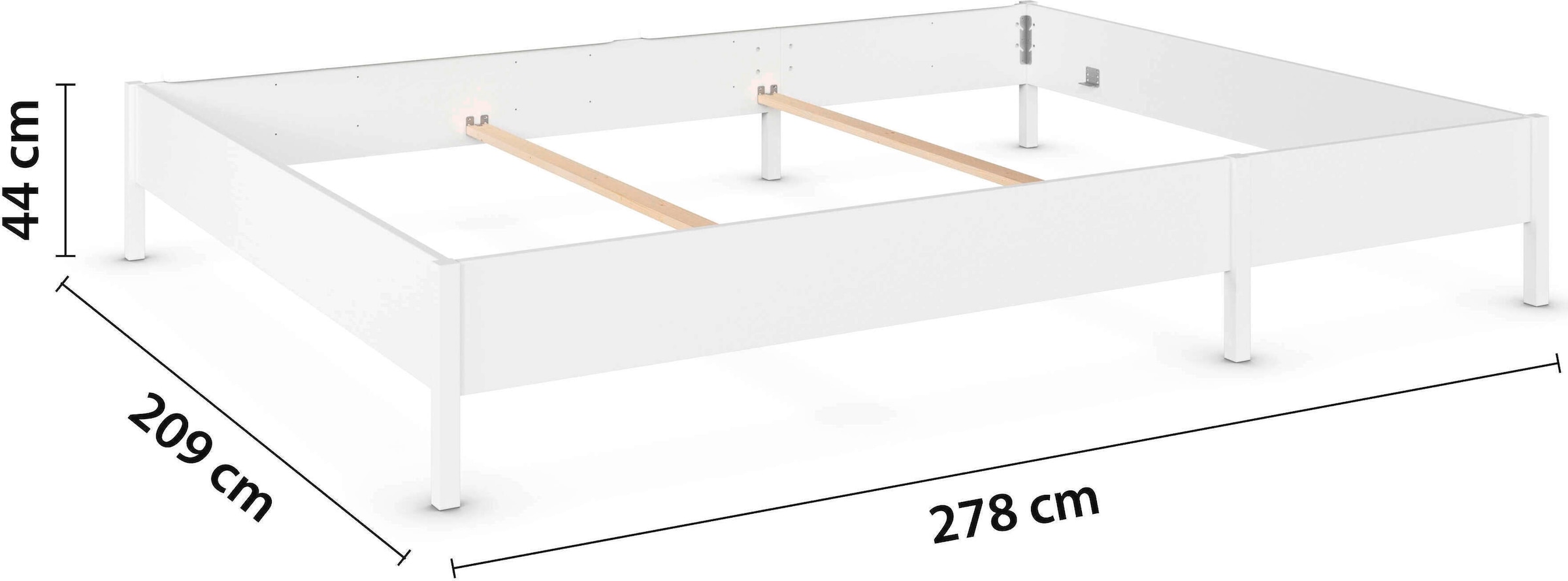 rauch Lit »Familienbett XXL Familiengrösse Ehebett Doppelbett umbaubar« Possibilité flexible de transformation en lits simples,  240x200 cm et 270x200 cm - avec ou sans tête de lit MADE IN GERMANY