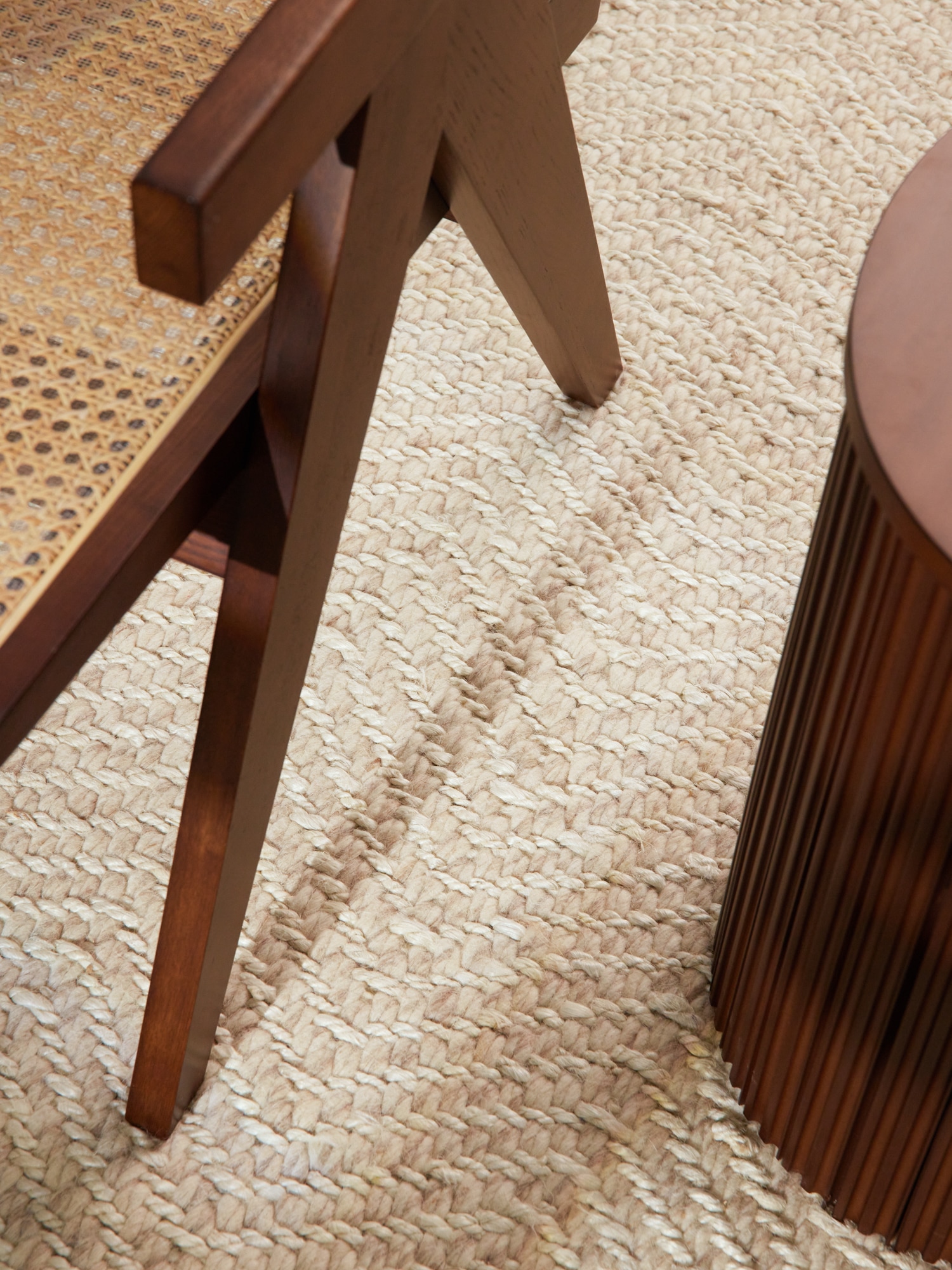 ELLE DECORATION Wollteppich »Majoli,  auch als Läufer«, rechteckig, 10 mm Höhe, Herringbone, Wolle, Jute, Natur, Wohnzimmer, Schlafzimmer, Boho,Skandi