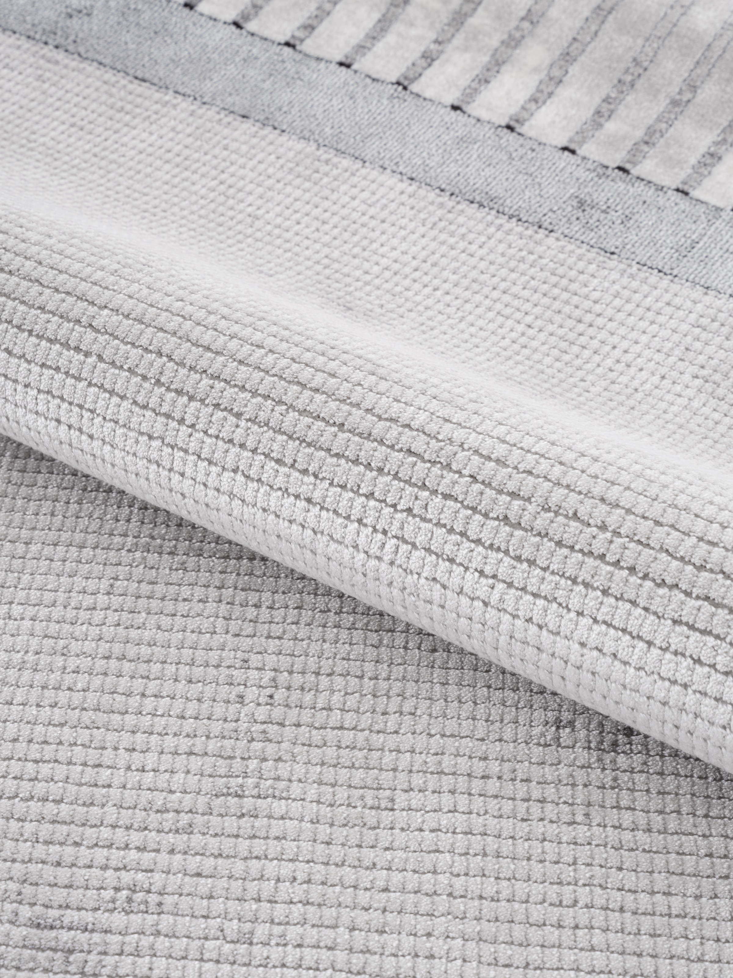 Calvin Klein home Teppich »Luster, mit Fransen, Designerteppich« rechteckig 6 mm Höhe Rahmen, Muster, meliert, Wohnzimmer, Schlafzimmer, Esszimmer