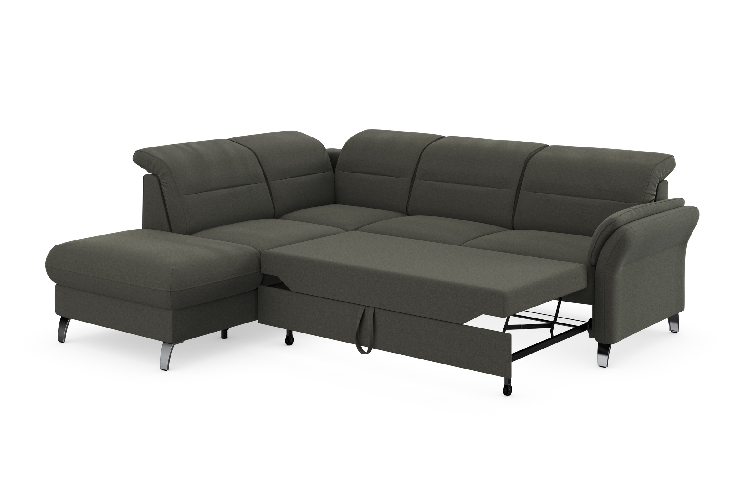 sit&more Ecksofa »Grenoble L-Form mit Federkern«, wahlweise mit Bettfunktion, Bettkasten, Arm- und Kopfteilverstellung