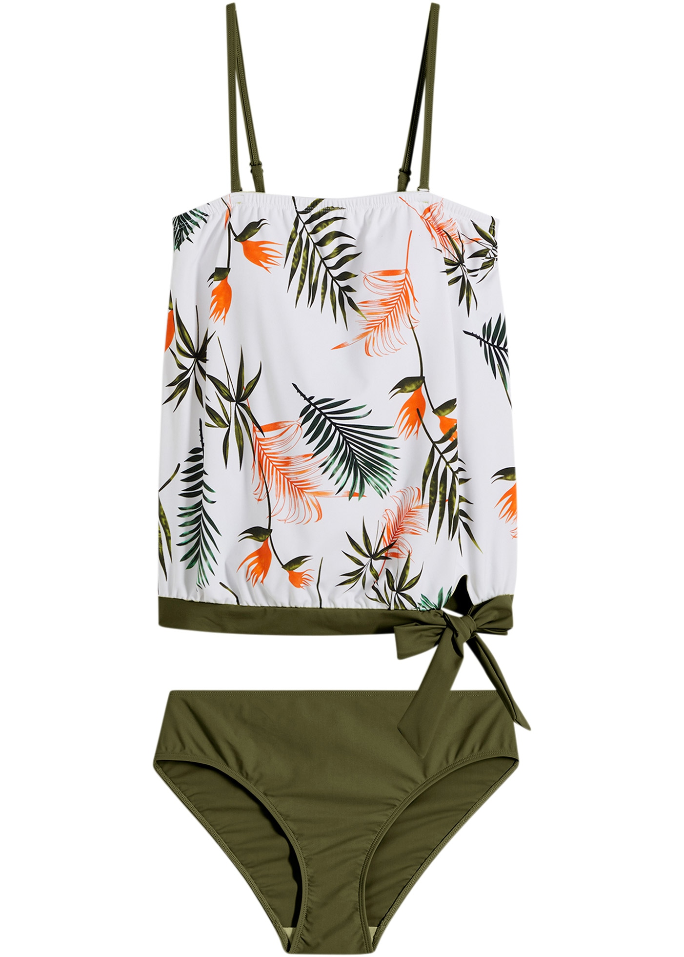 bonprix Tankini Ensemble, 2 cuis modischer Bandeau-Look mit abnehmbaren und verstellbaren Trägern