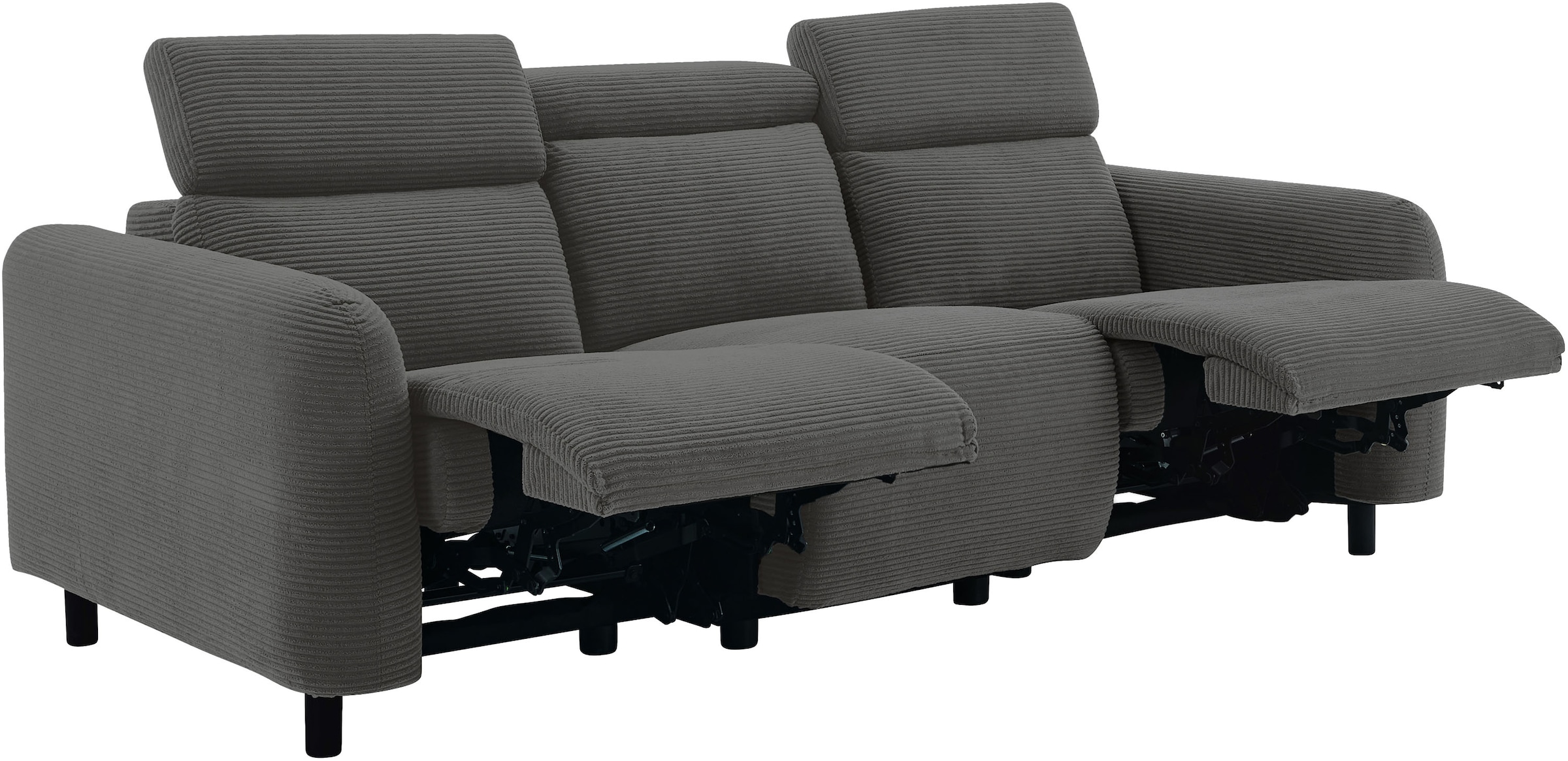 GOODproduct 3-Sitzer »SKAANE Cord-Sofa, 229 cm, manuelle u. elektrische Relaxfunktion« Relax-Funktion in 2 Sitzen, Kopfteilverstellung, Federkernpolsterung