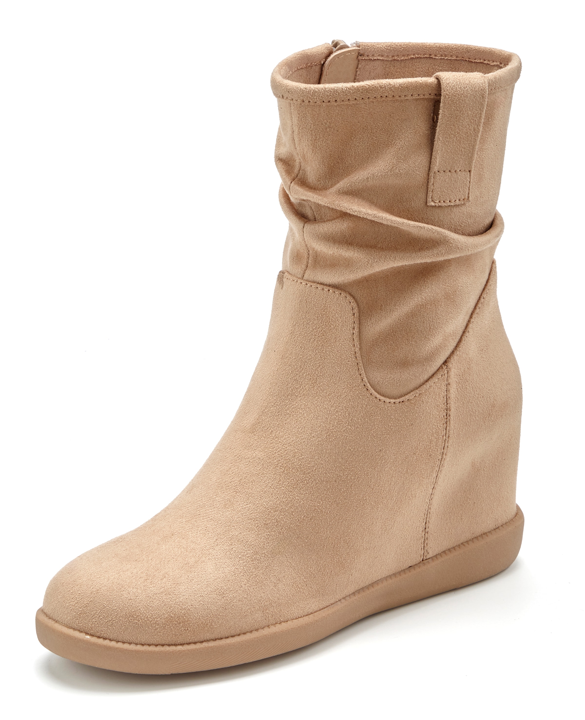 LASCANA Stiefelette »Stiefel, Keilstiefelette, Herbststiefelette,«  NEU mit innenliegendem Keilabsatz aus Velourslederimitat