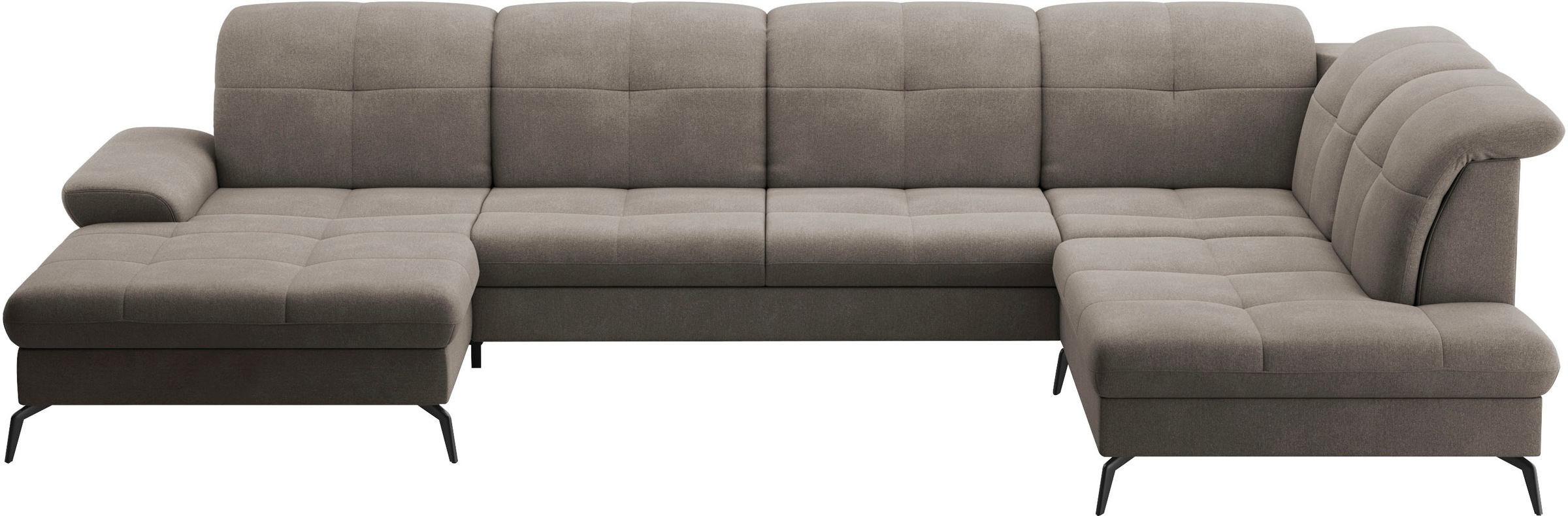 sit&more Wohnlandschaft »Amica, U-Form, inkl. Sitztiefenverstellung und Armteilverstellung« wahlweise mit Kopfteilverstellung, Bettfunktion und Bettkasten